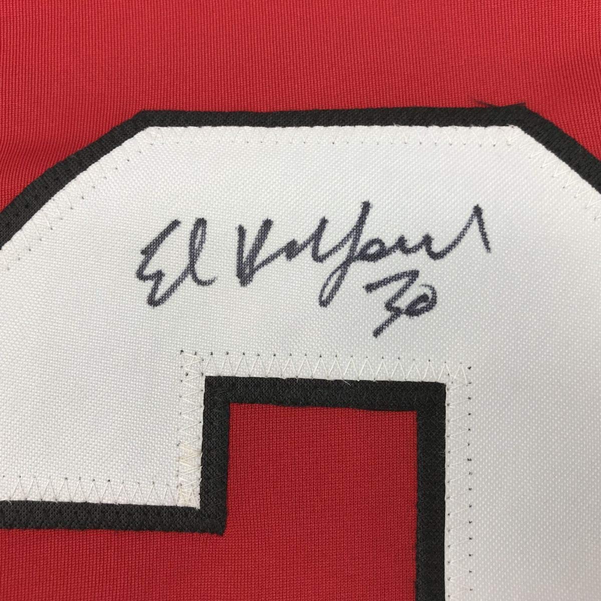 Autographed/Signed Ed Belfour Chicago Red Hockey Jersey JSA COA - Image 3