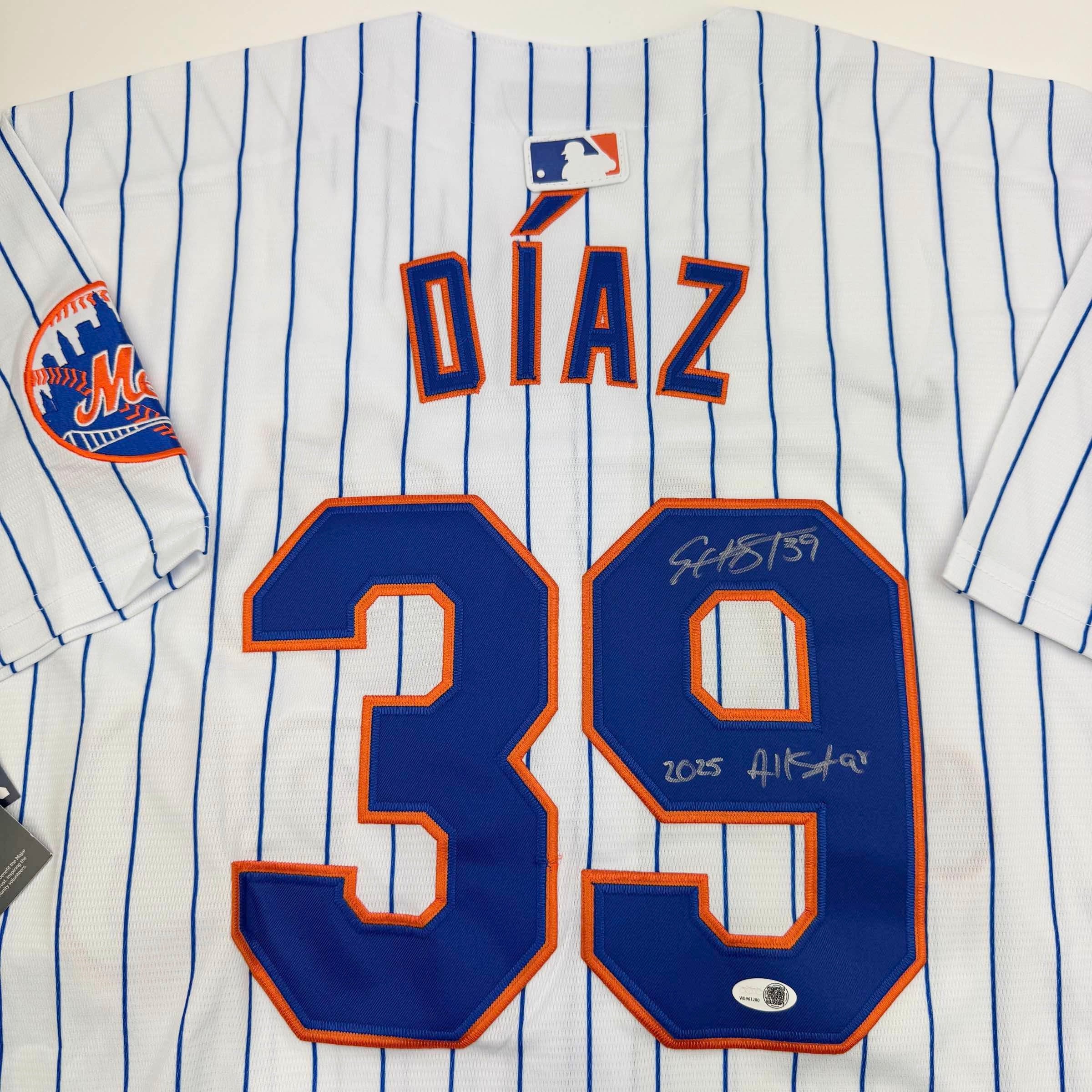 Autographed/Signed Edwin Diaz "2025 All-Star" New York Pinstripe Baseball Jersey JSA COA - Image 2