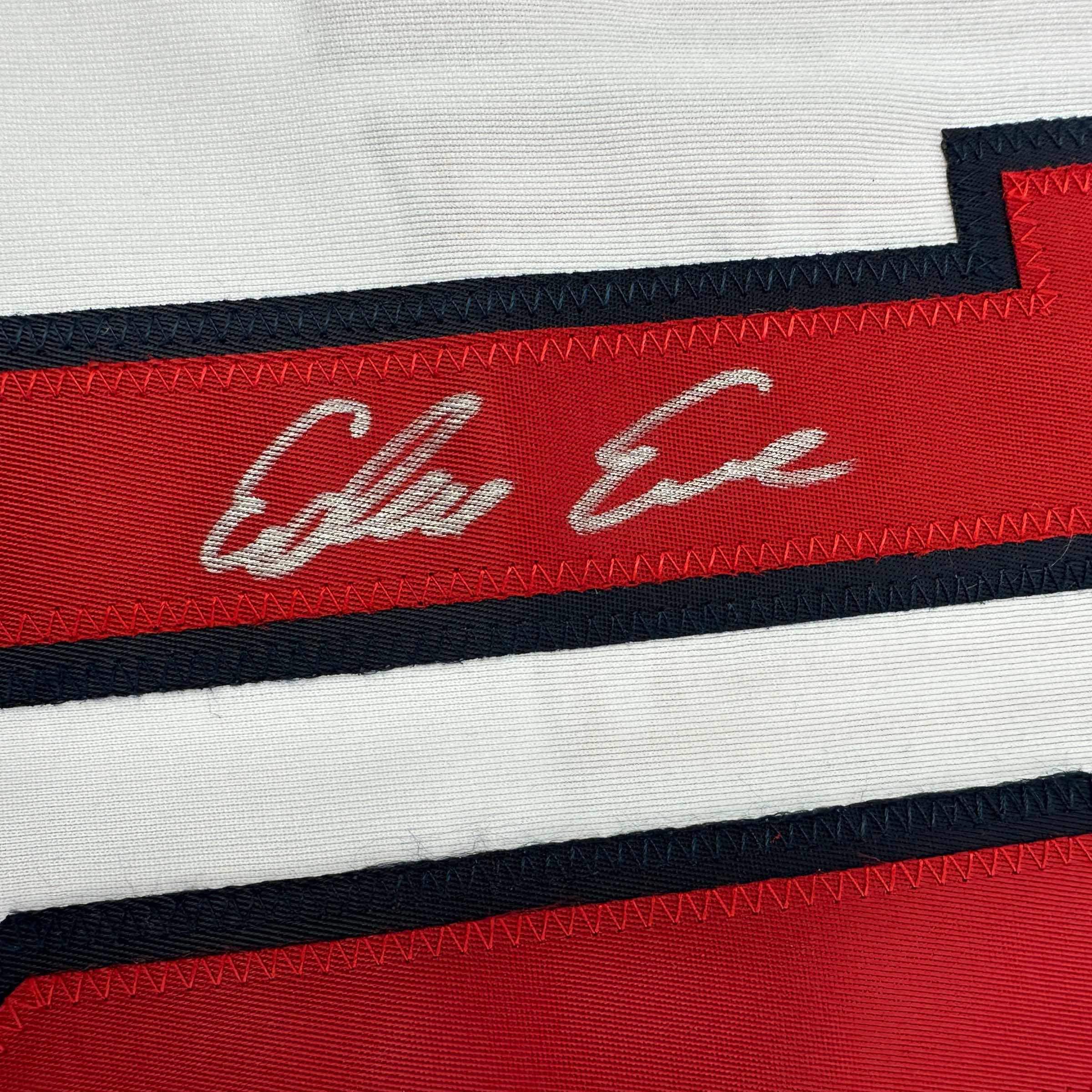 Autographed/Signed Edwin Encarnacion Cleveland White Baseball Jersey JSA COA - Image 3