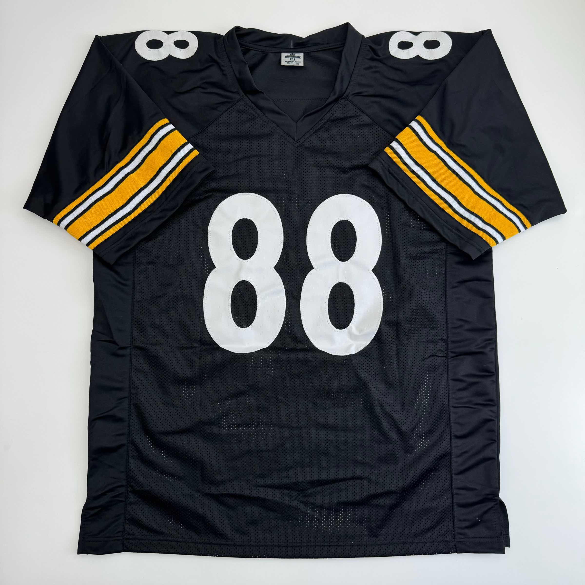 Autographed/Signed Emmanuel Sanders Pittsburgh Black Football Jersey JSA COA - Image 4