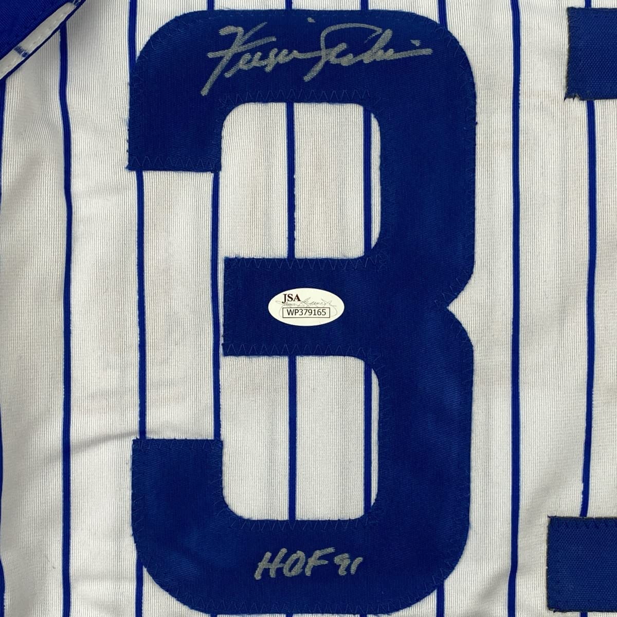 Autographed/Signed Ferguson Fergie Jenkins HOF 91 Chicago Pinstripe Baseball Jersey JSA COA - Image 3