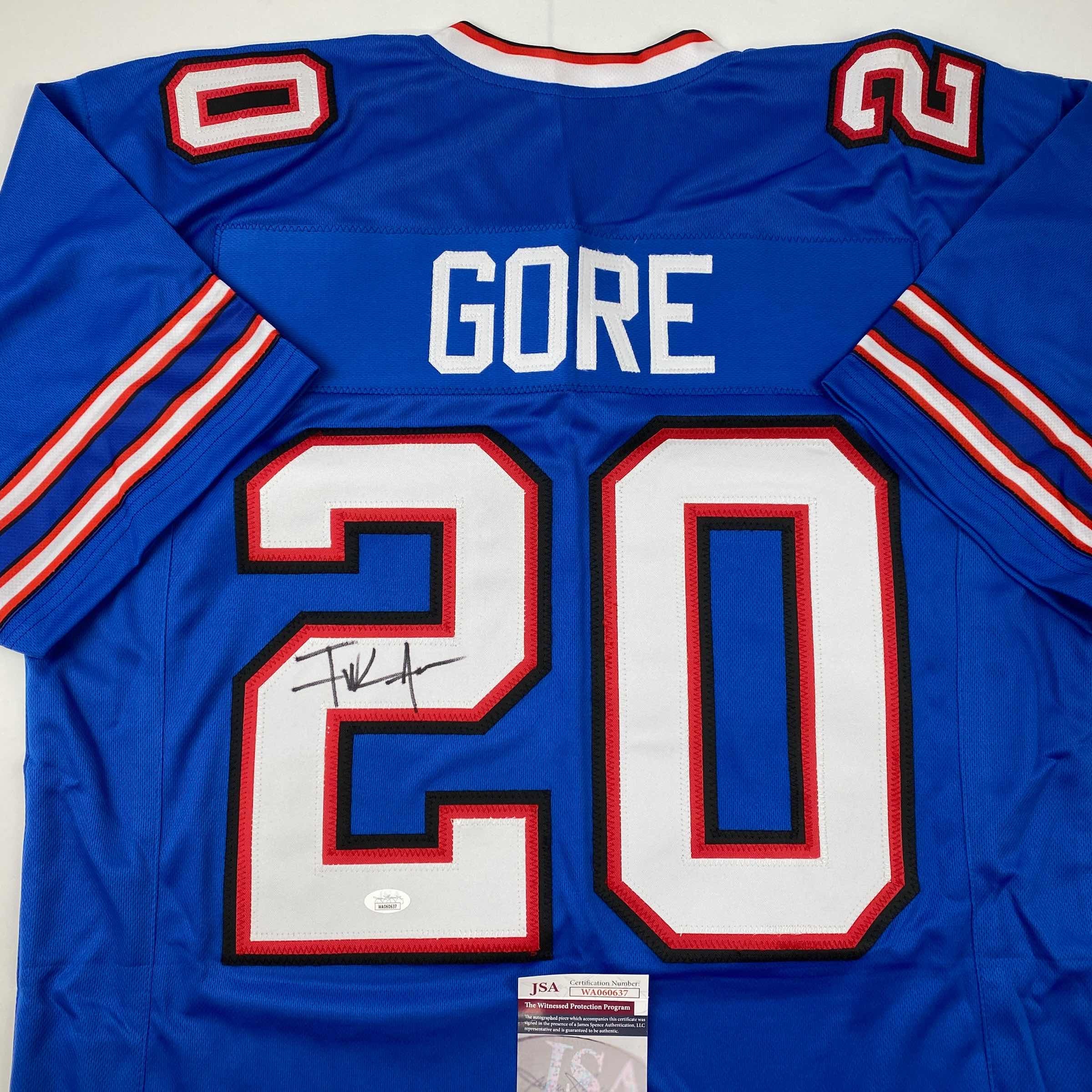 Autographed/Signed Frank Gore Buffalo Blue Football Jersey JSA COA - Image 2