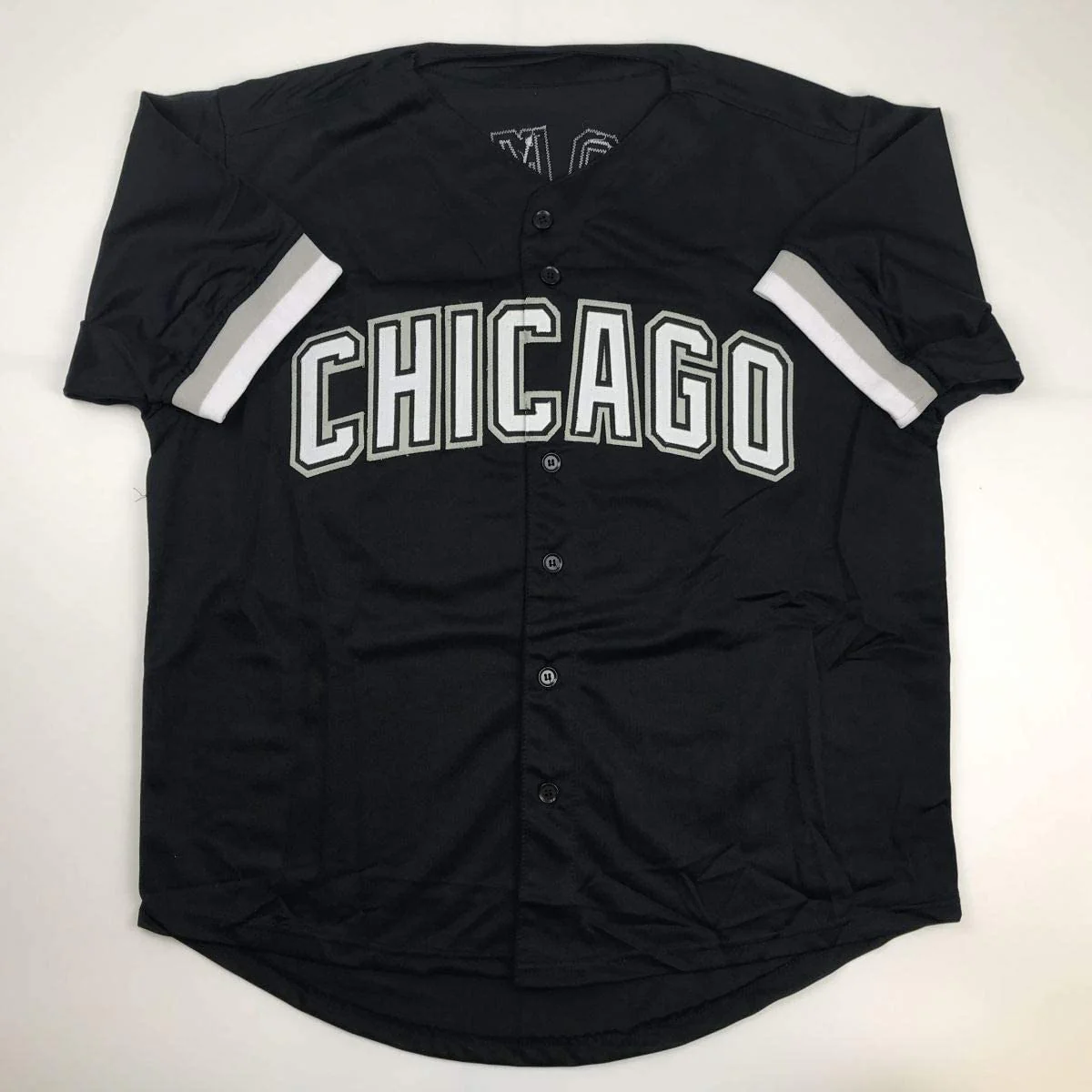 Autographed/Signed Frank Thomas Chicago Black Baseball Jersey JSA COA - Image 4