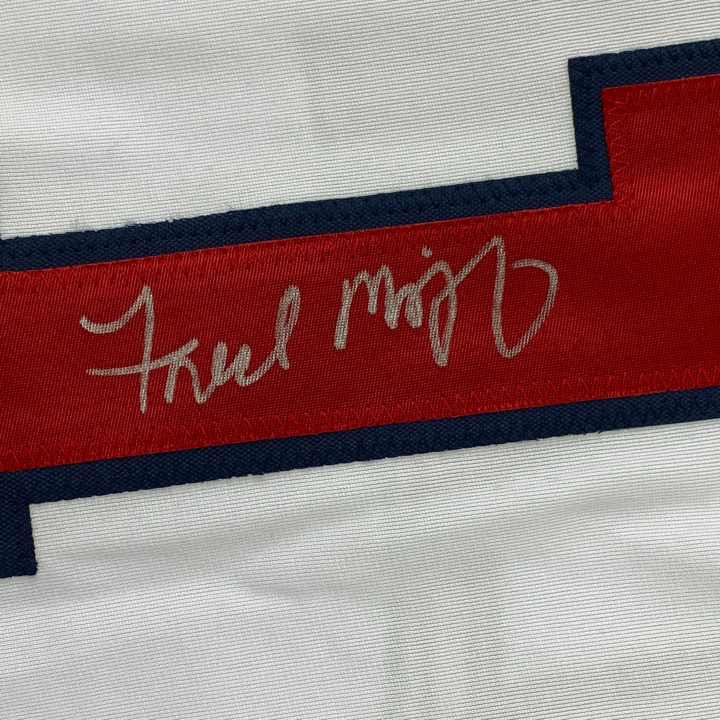 Autographed/Signed Fred McGriff Atlanta White Baseball Jersey JSA COA - Image 3