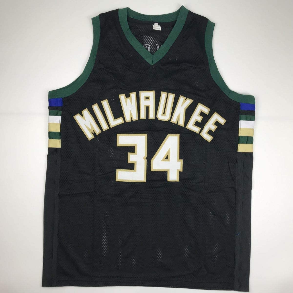 Autographed/Signed Giannis Antetokounmpo Milwaukee Black Custom Basketball Jersey JSA COA - Image 4