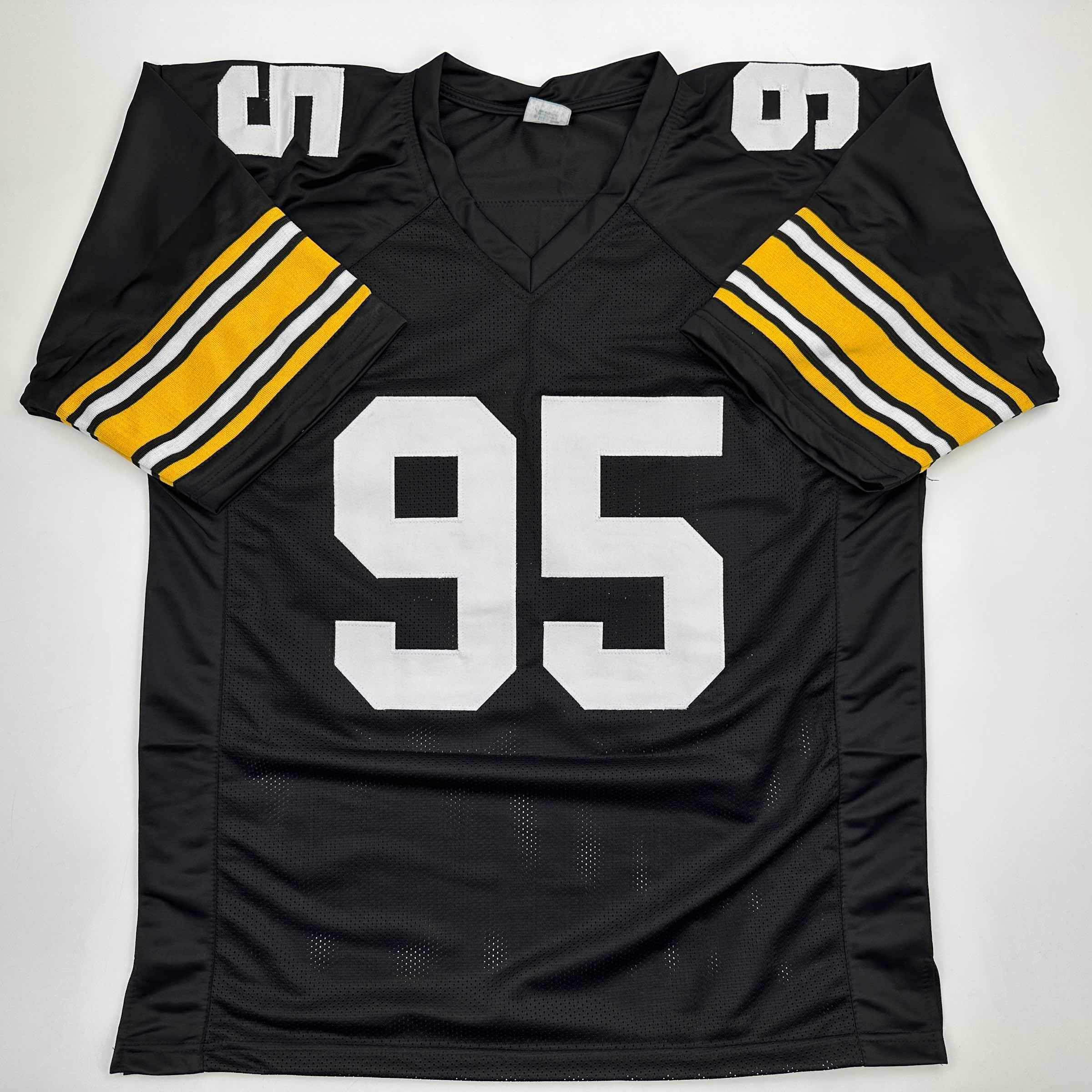 Autographed/Signed Greg Lloyd Pittsburgh Black Football Jersey Beckett BAS COA - Image 4