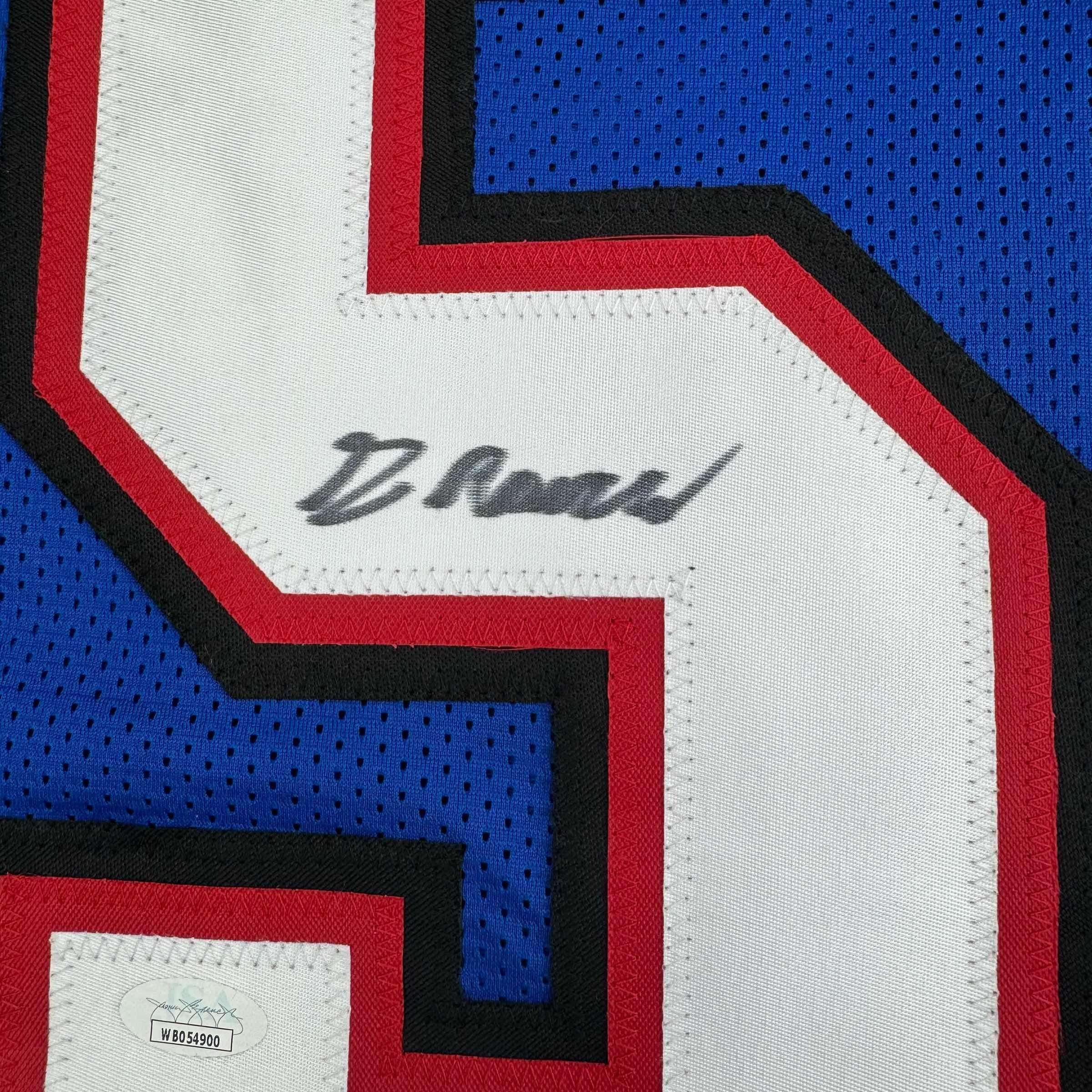 Autographed/Signed Greg Rousseau Buffalo Blue Football Jersey JSA COA - Image 3