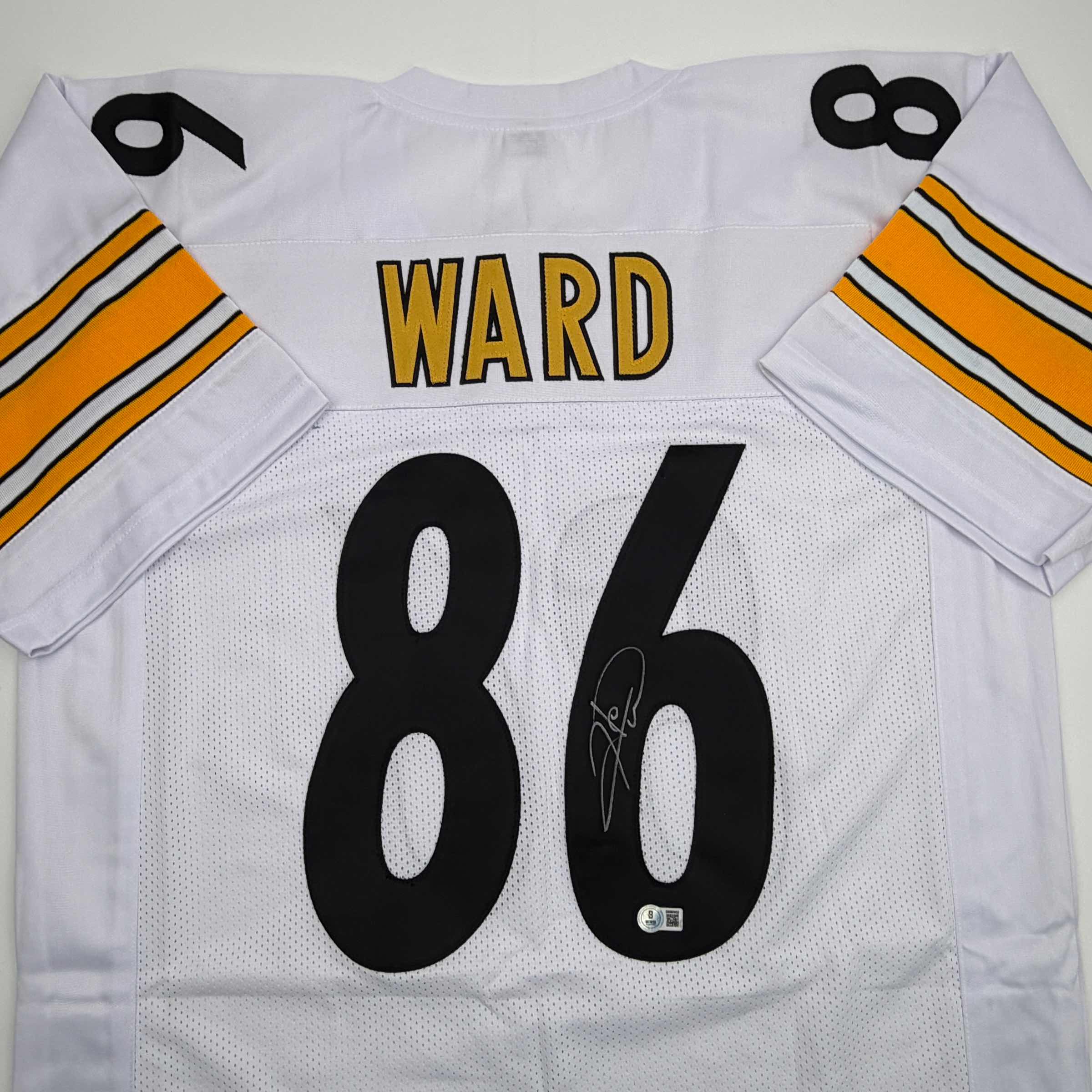 Autographed/Signed Hines Ward Pittsburgh White Football Jersey Beckett BAS COA - Image 2