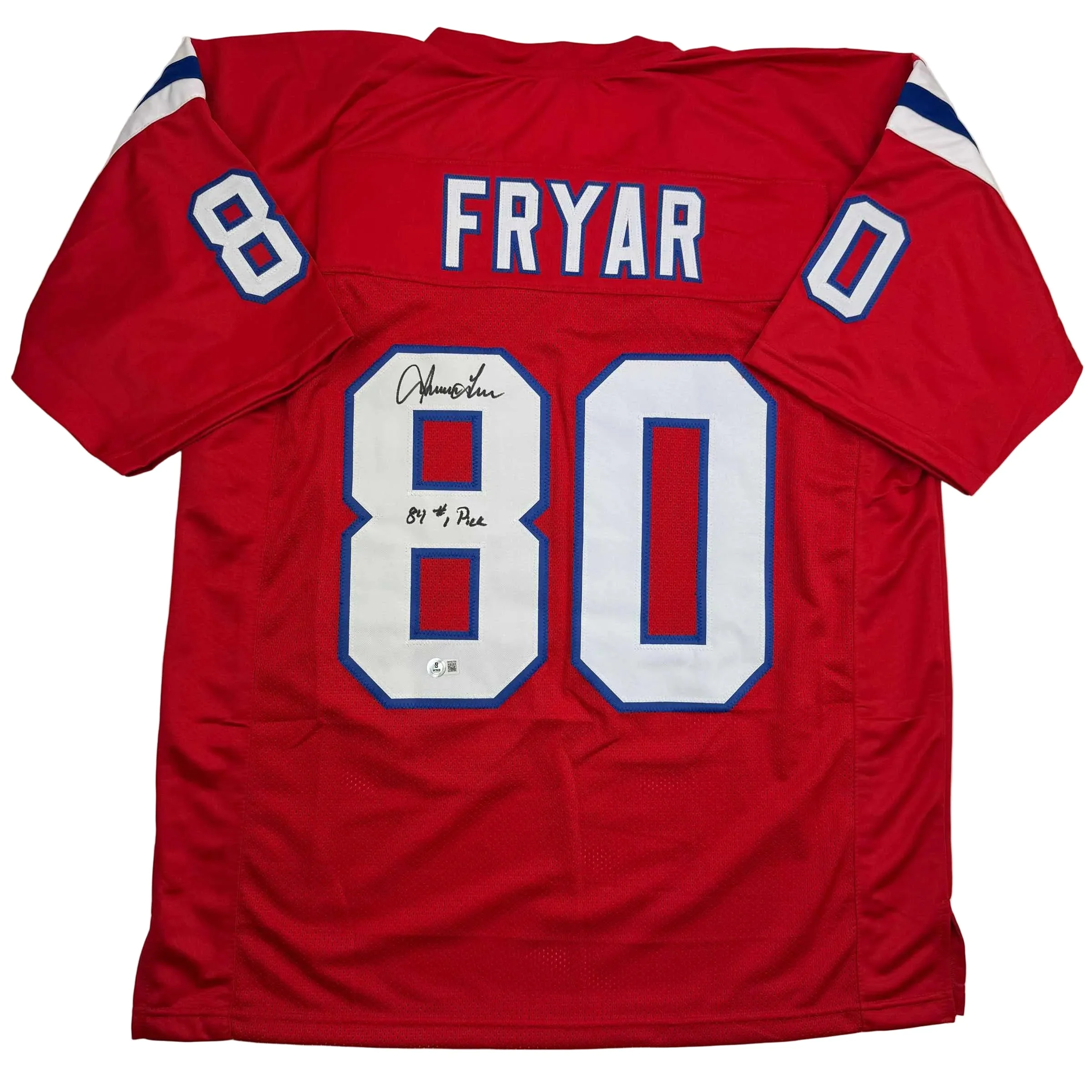 Autographed/Signed Irving Fryar New England Red Football Jersey JSA COA