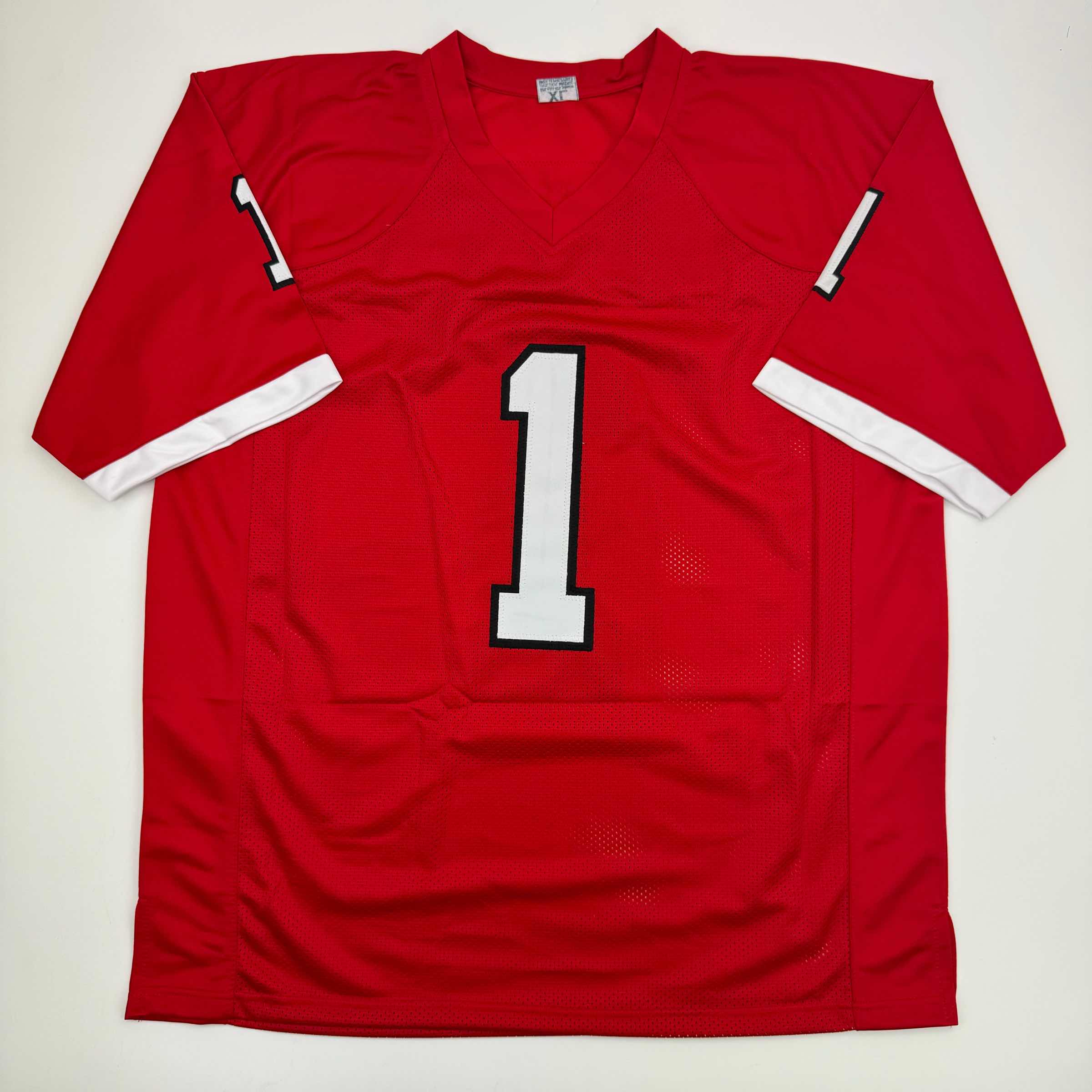 Autographed/Signed Isiah Pacheco Rutgers Red College Football Jersey JSA COA - Image 4