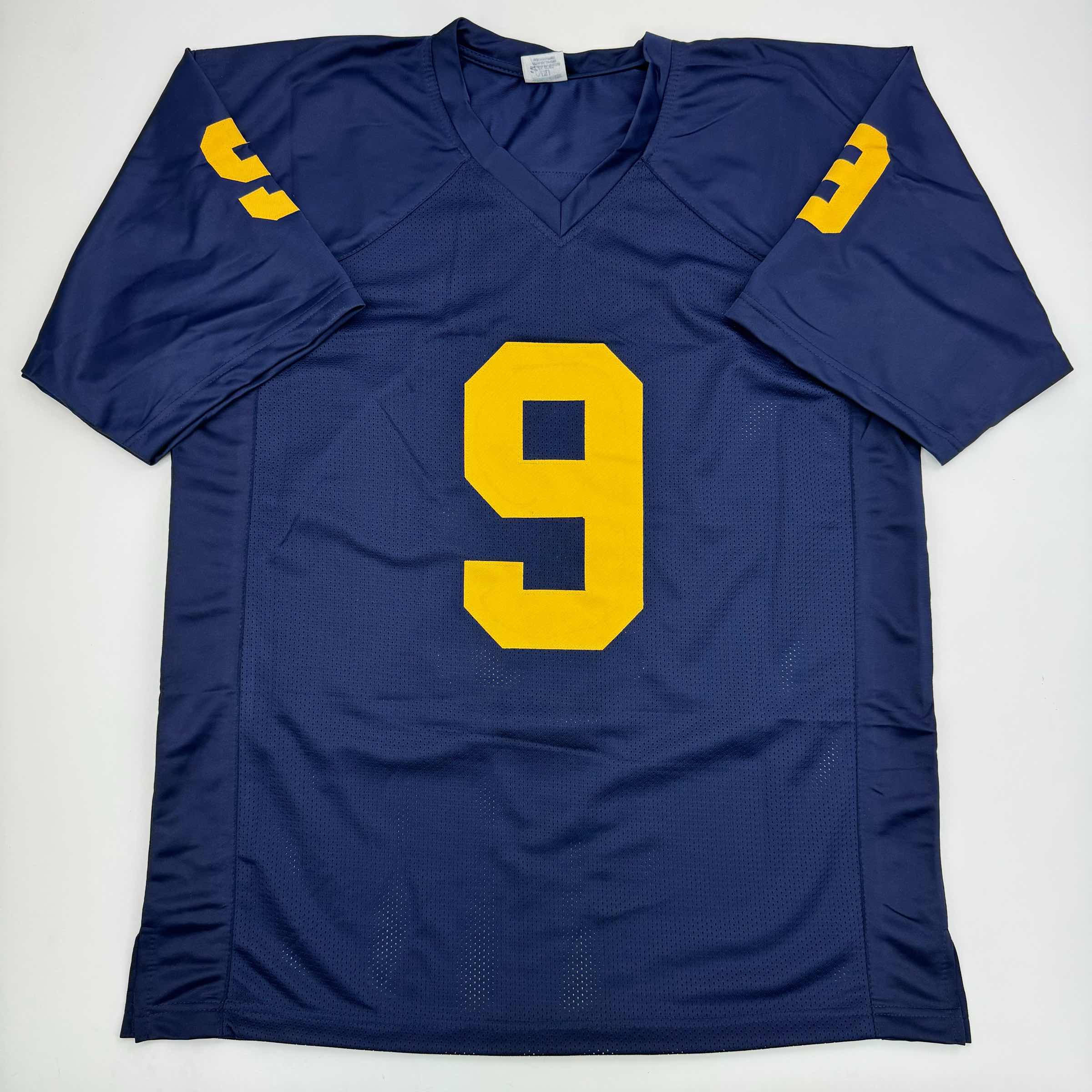 Autographed/Signed J.J. JJ McCarthy Michigan Blue College Football Jersey Beckett BAS COA - Image 4