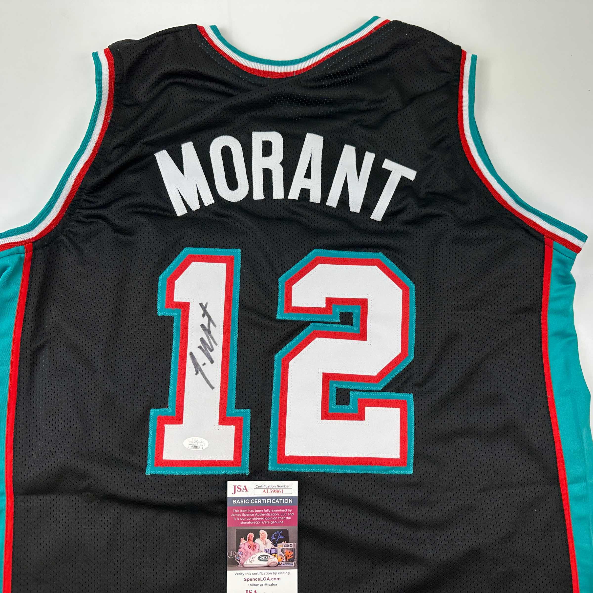 Autographed/Signed Ja Morant Memphis Black Basketball Jersey JSA COA - Image 2