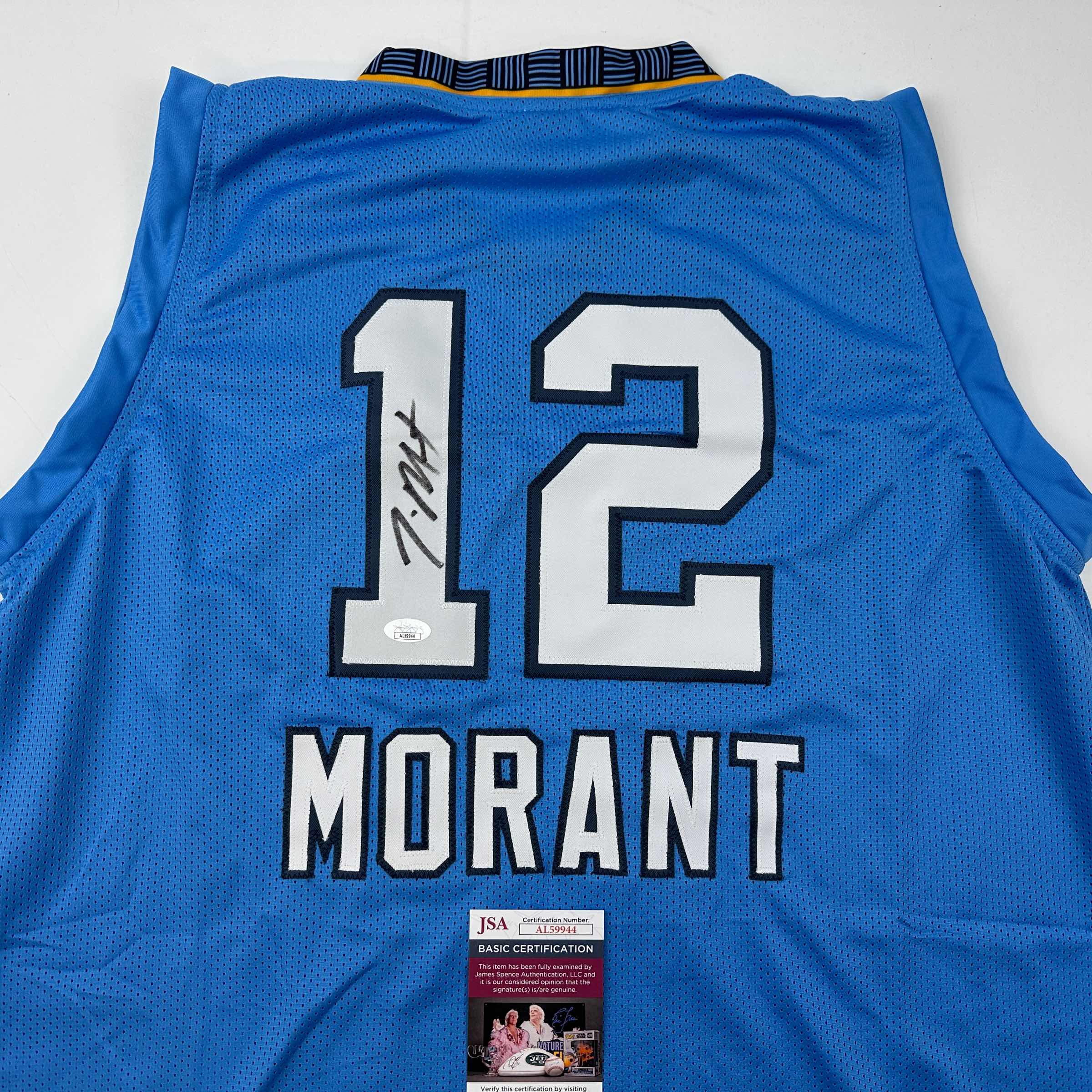 Autographed/Signed Ja Morant Memphis Light Blue Basketball Jersey JSA COA - Image 2