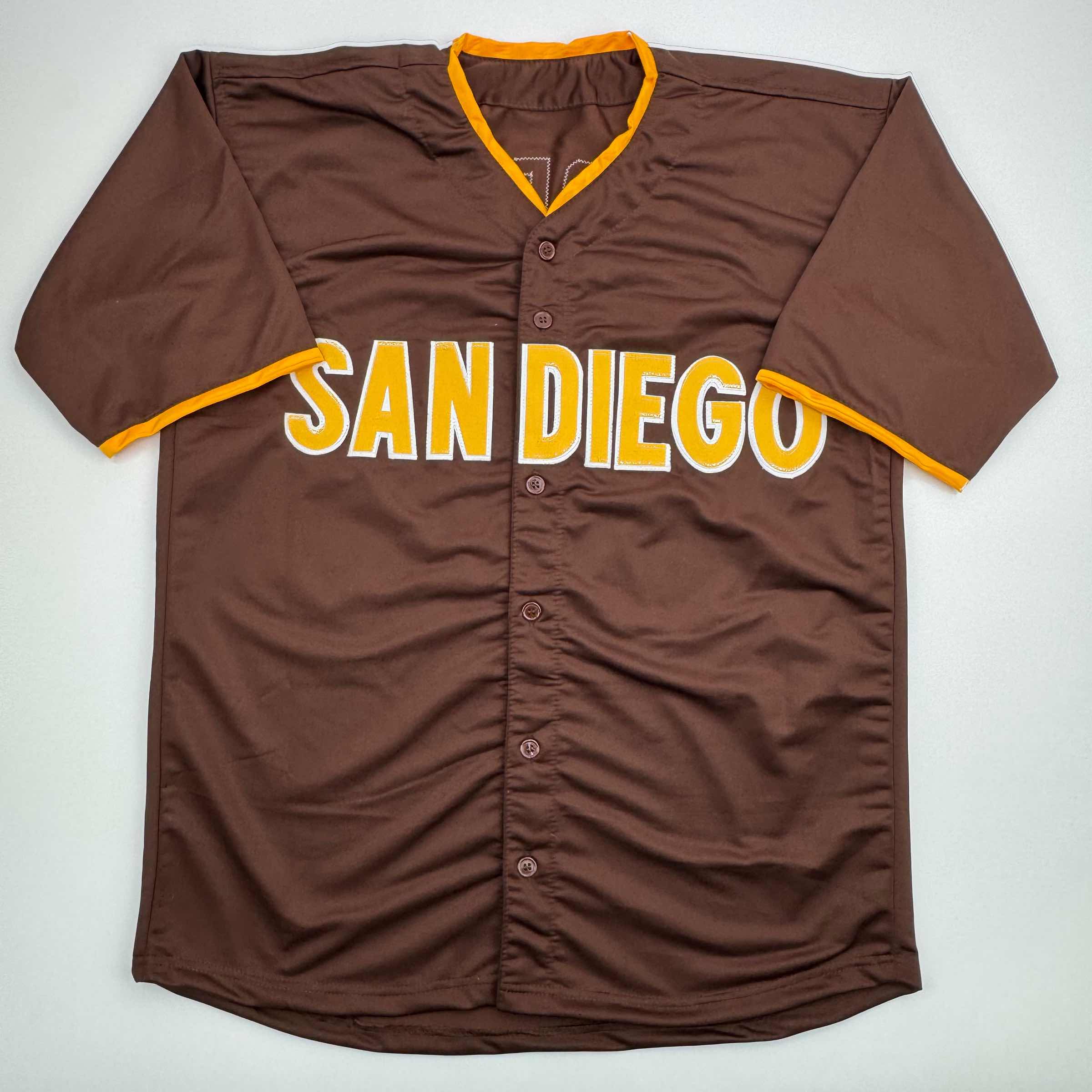 Autographed/Signed Jackson Merrill San Diego Brown Baseball Jersey Beckett BAS COA - Image 4