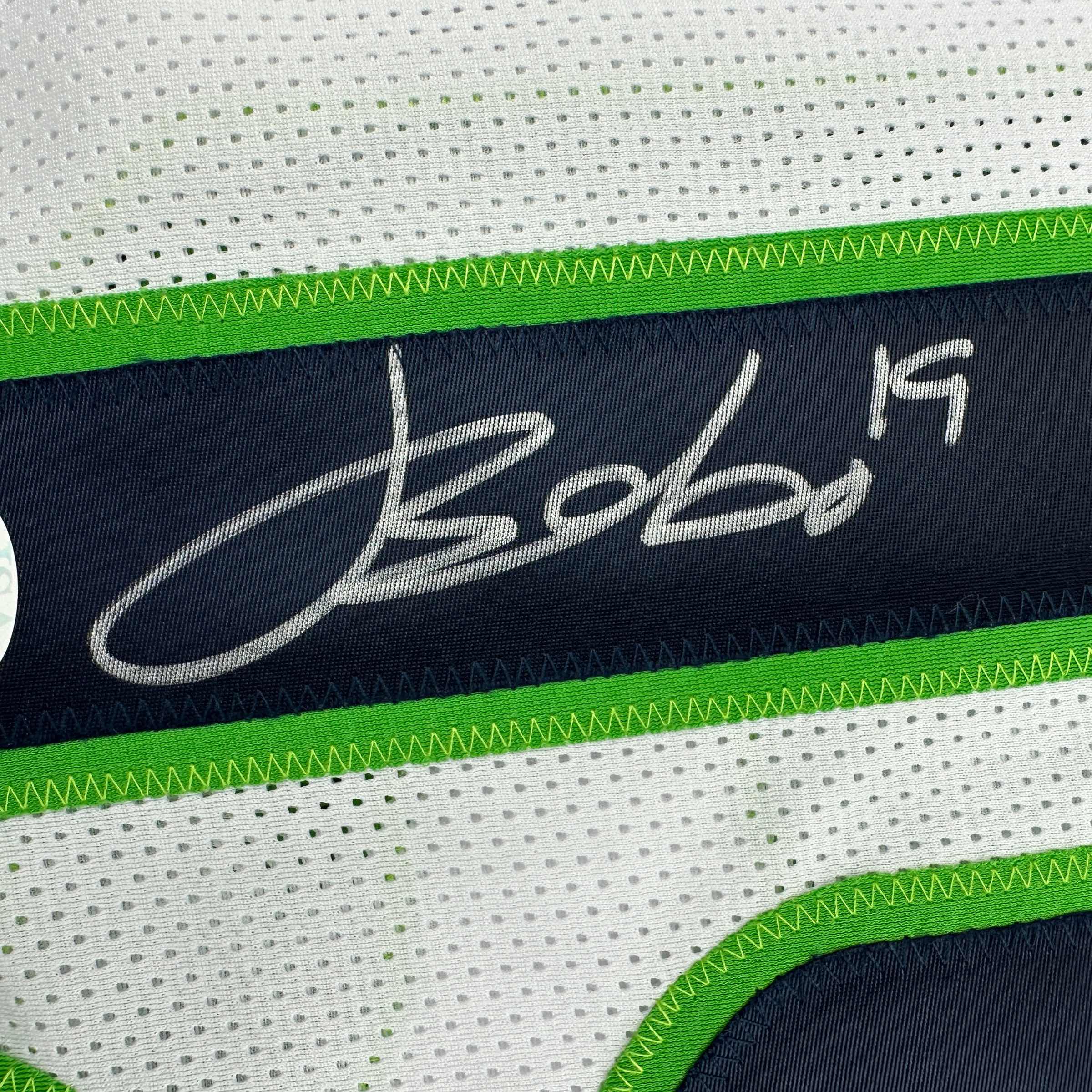 Autographed/Signed Jake Bobo Seattle White Football Jersey JSA COA - Image 3