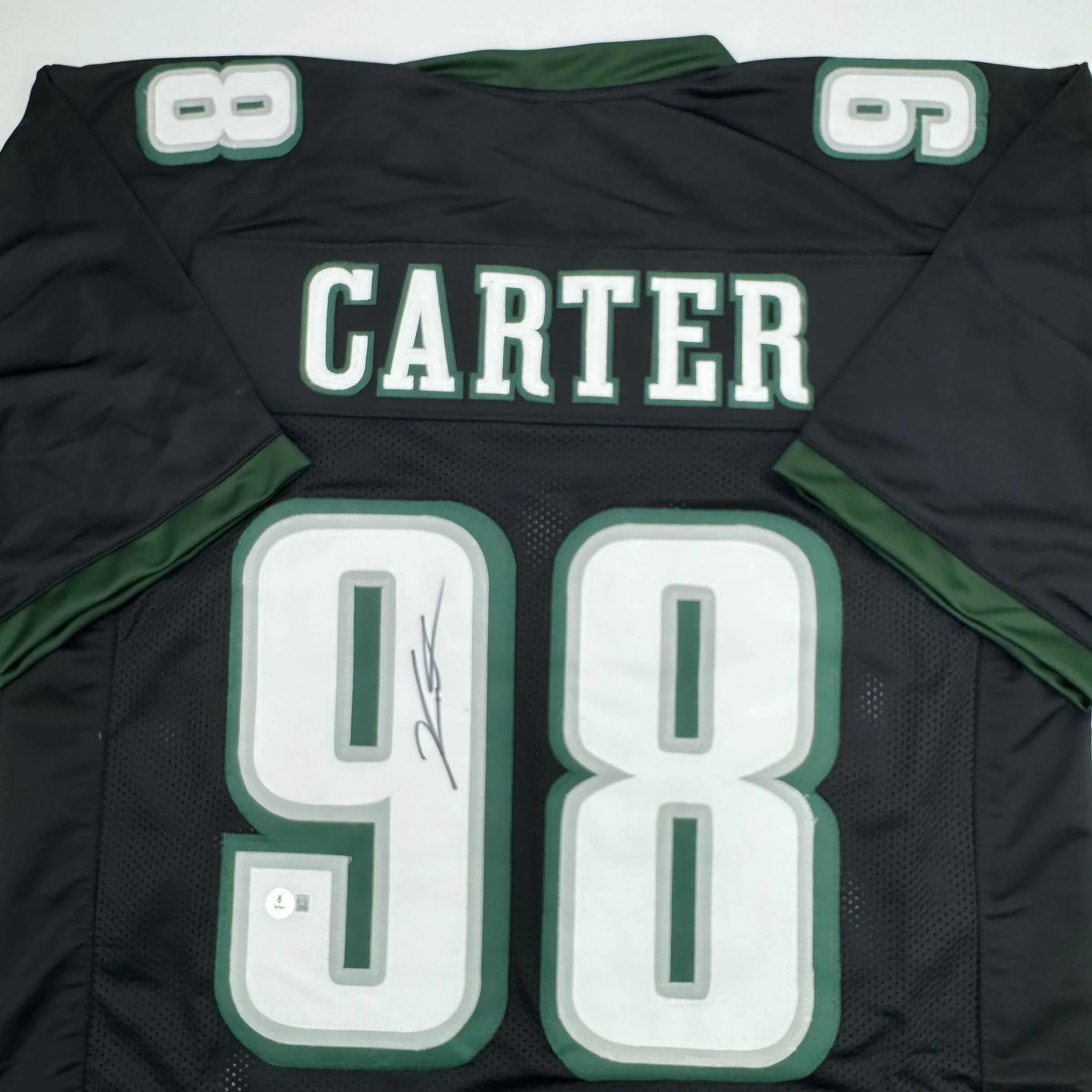 Autographed/Signed Jalen Carter Philadelphia Black Football Jersey Beckett BAS COA - Image 2