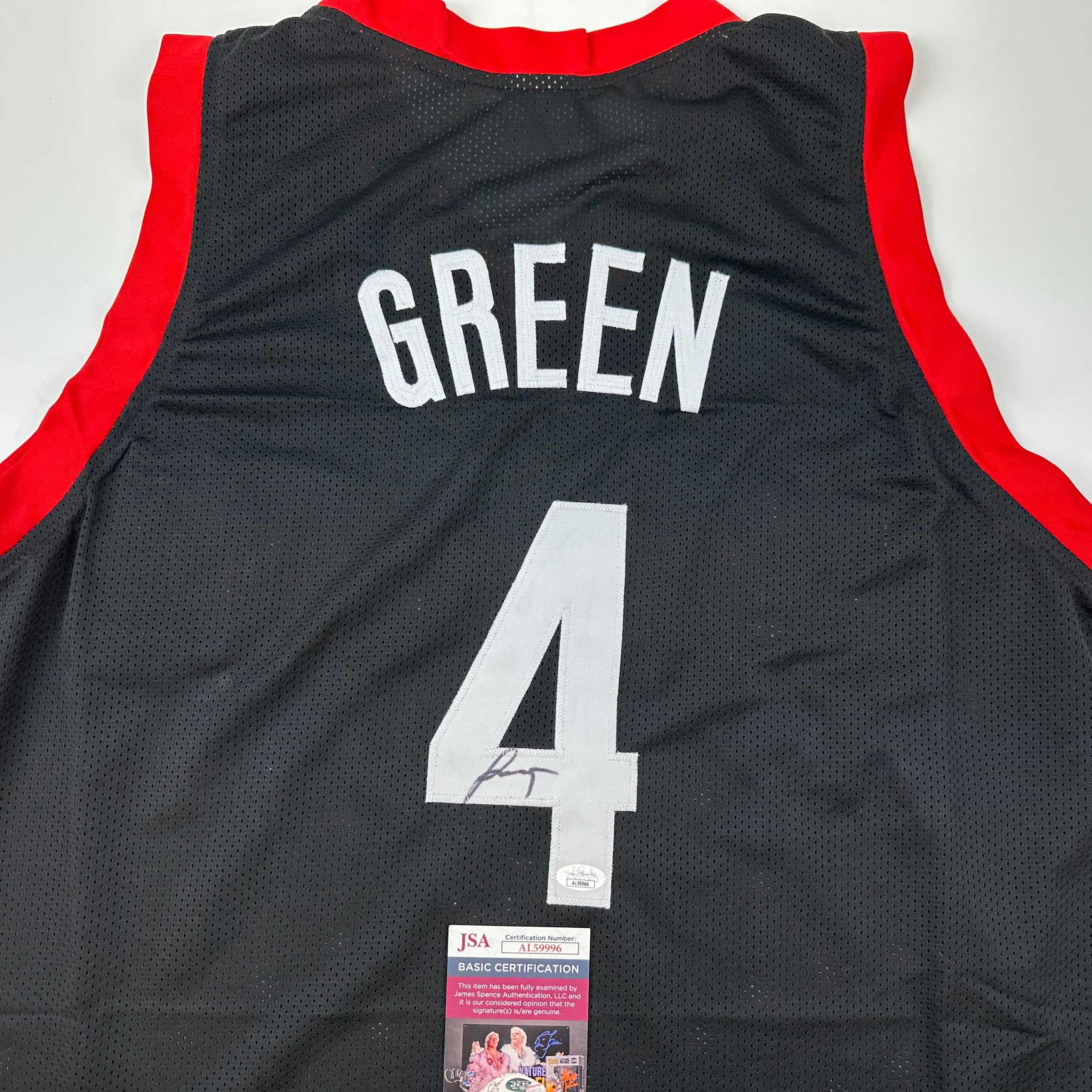 Autographed/Signed Jalen Green #4 Houston Black Basketball Jersey JSA COA - Image 2