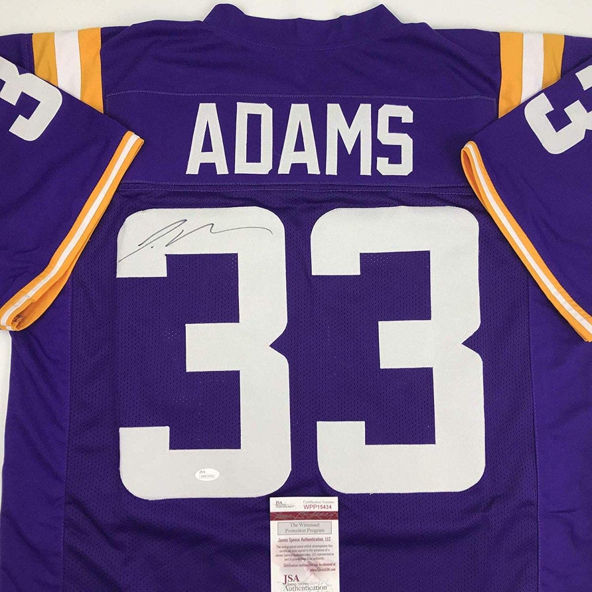 Autographed/Signed Jamal Adams LSU Purple College Football Jersey JSA COA - Image 2