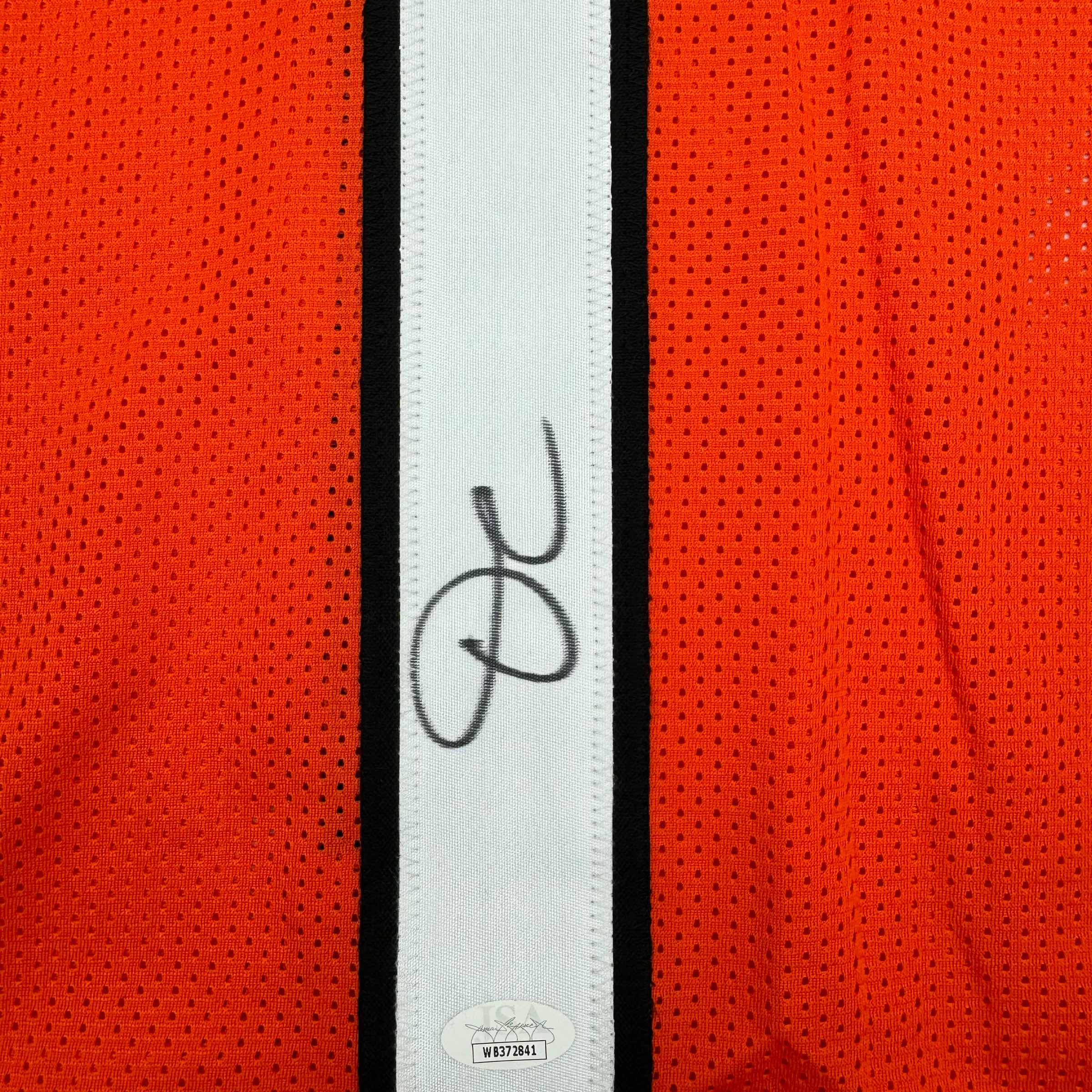 Autographed/Signed Ja'Marr Chase Cincinnati Orange Football Jersey JSA COA - Image 3
