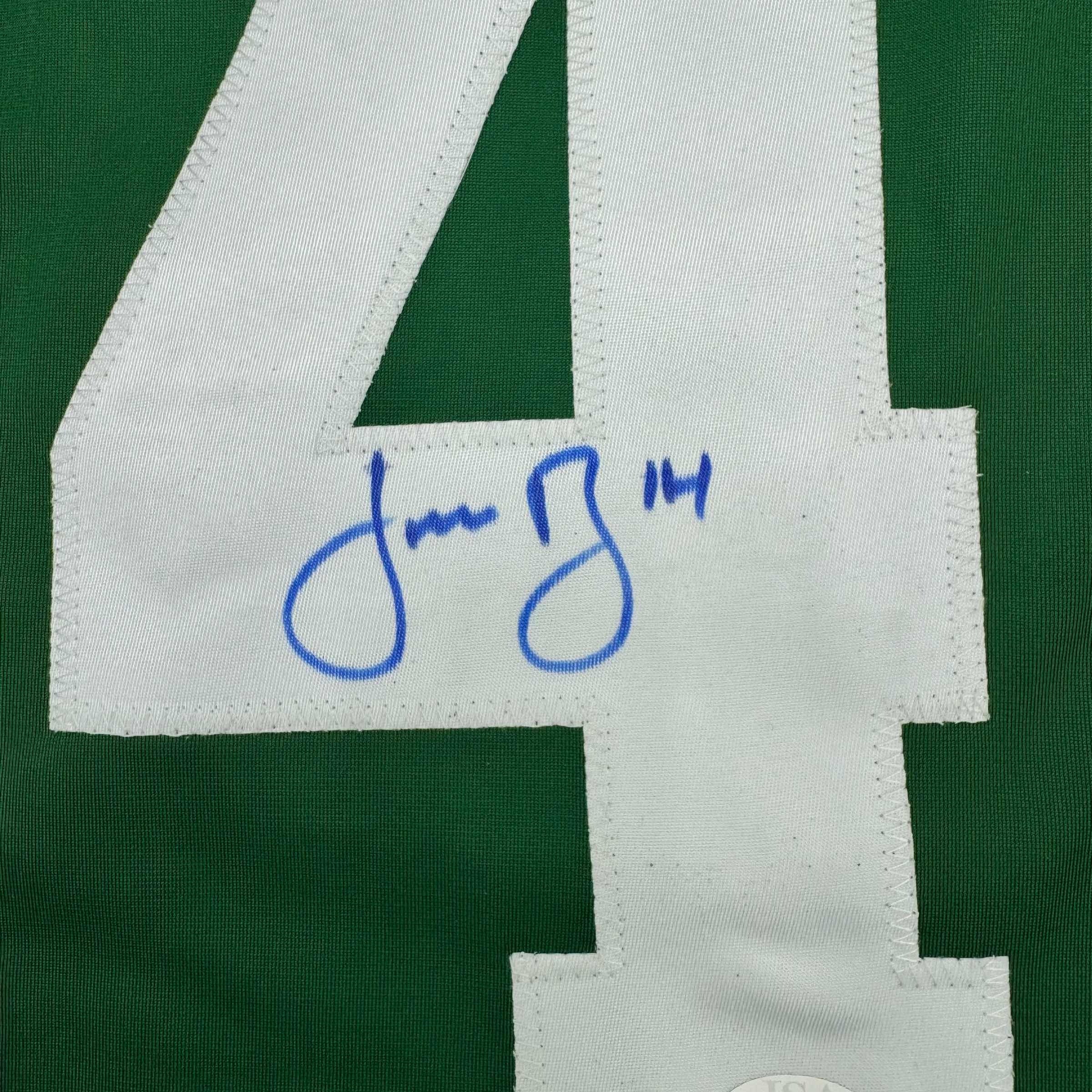 Autographed/Signed Jamie Benn Dallas Green Retro Hockey Jersey JSA COA - Image 3