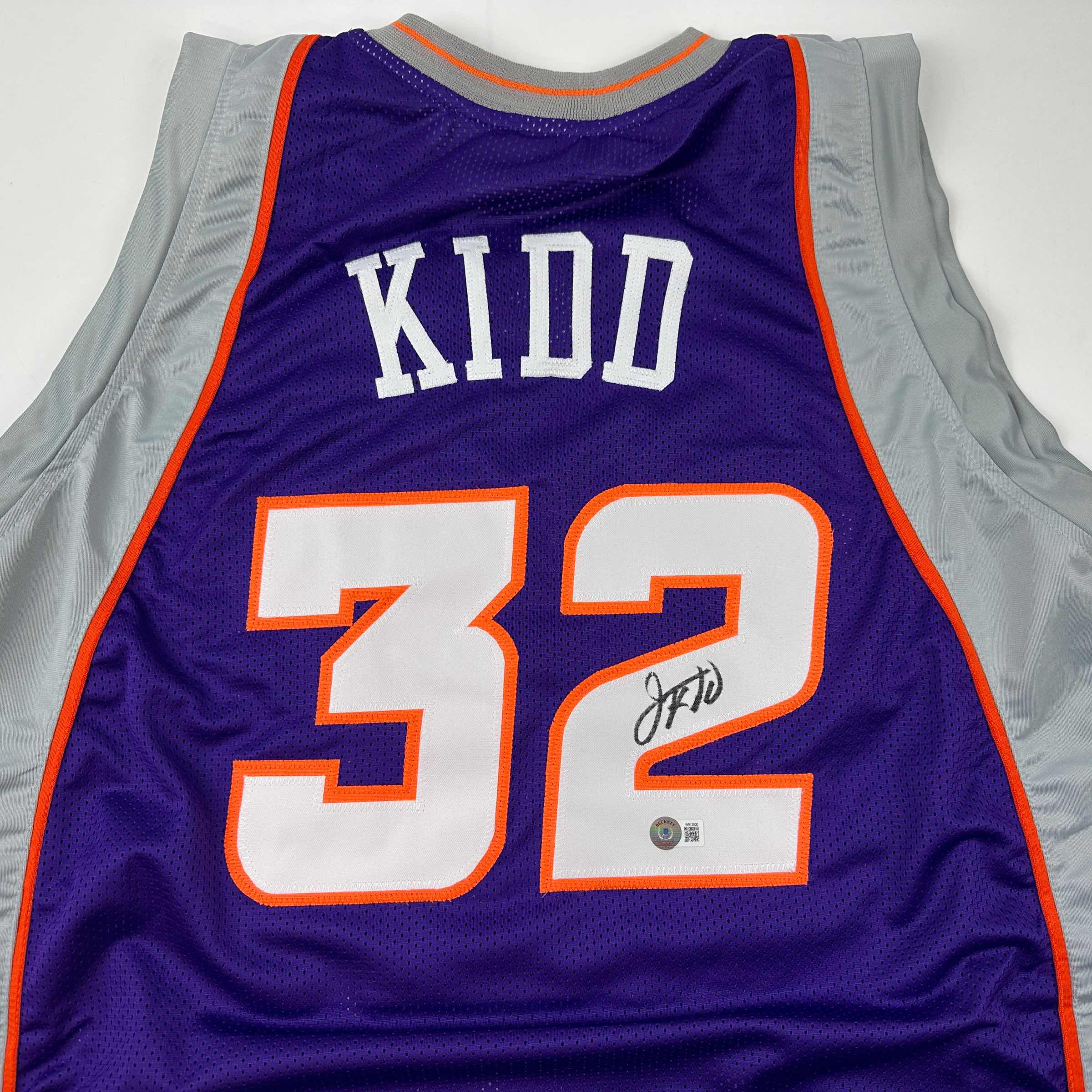 Autographed/Signed Jason Kidd Phoenix Purple Basketball Jersey Beckett BAS COA - Image 2