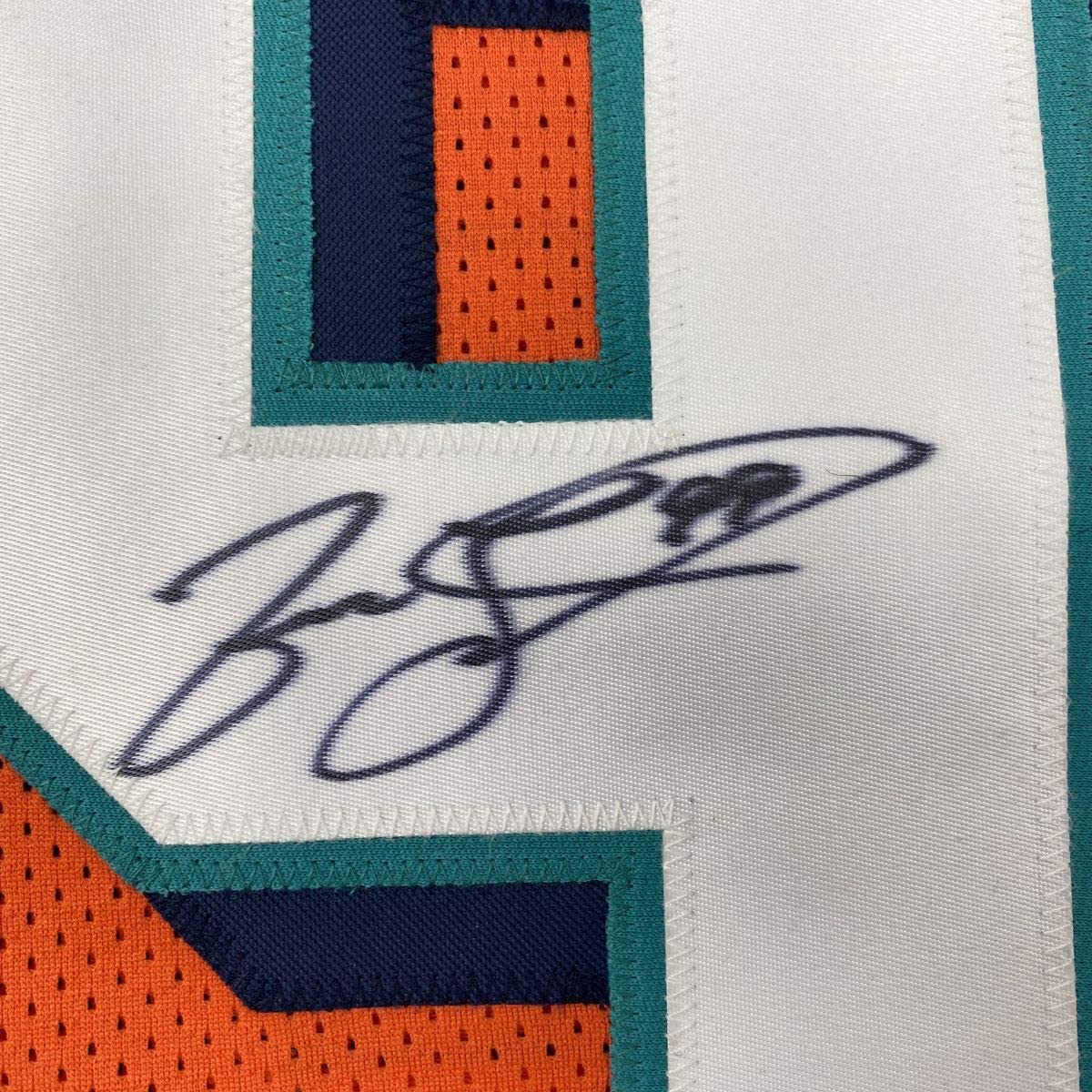 Autographed/Signed Jason Taylor Miami Orange Football Jersey JSA COA - Image 3