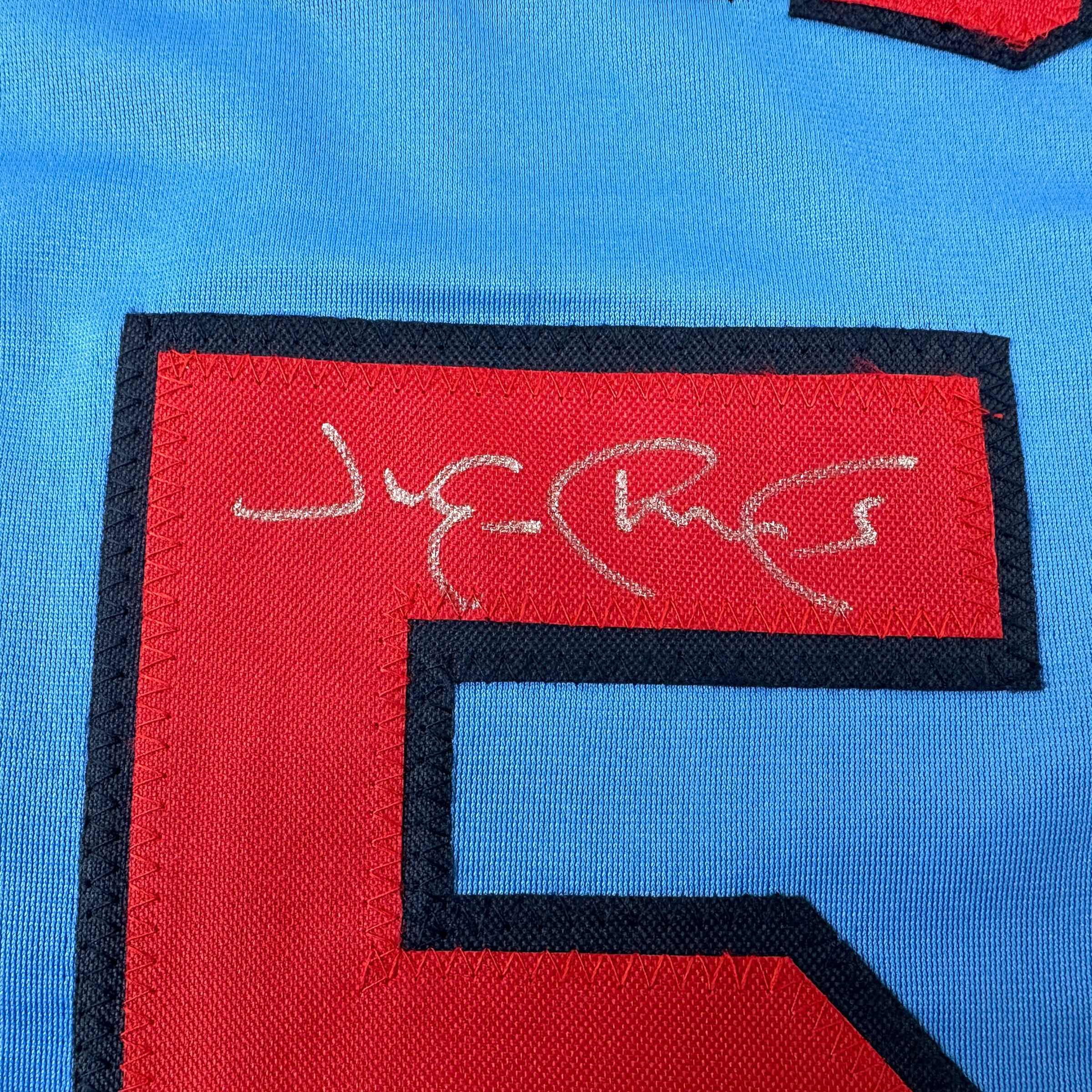 Autographed/Signed Jim Edmonds St. Louis Blue Baseball Jersey JSA COA - Image 3