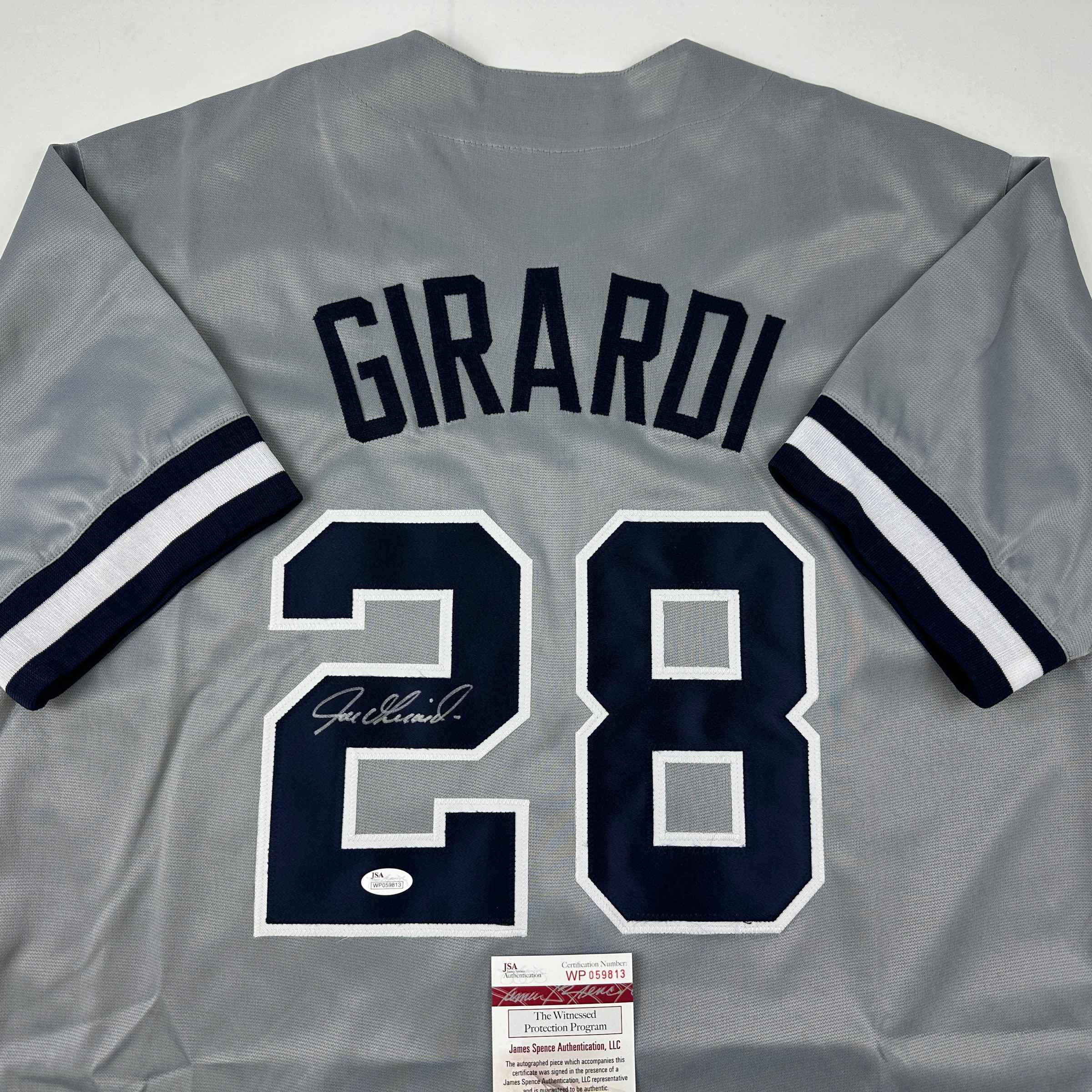 Autographed/Signed Joe Girardi New York Grey Baseball Jersey JSA COA - Image 2
