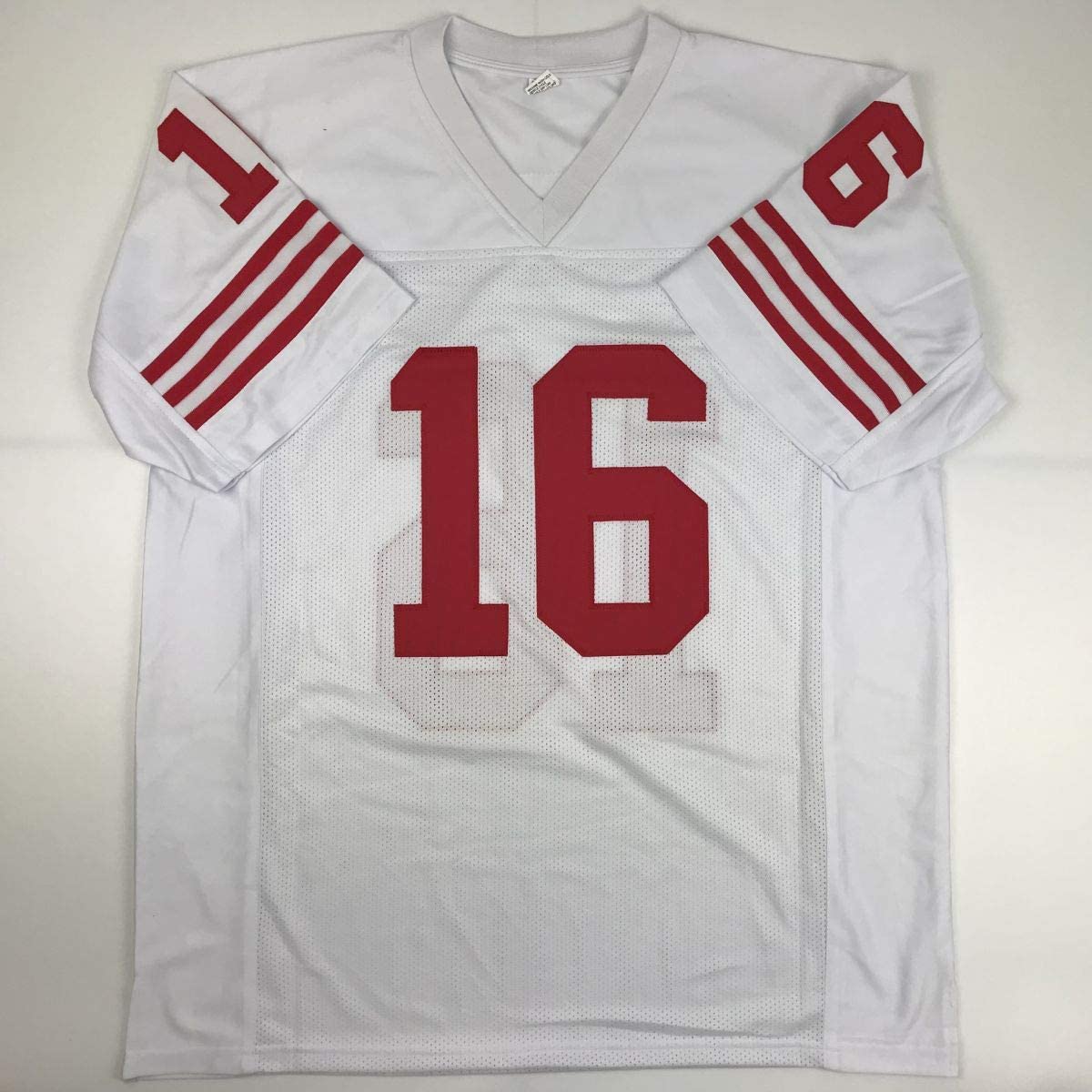 Autographed/Signed Joe Montana San Francisco White Football Jersey JSA COA - Image 4