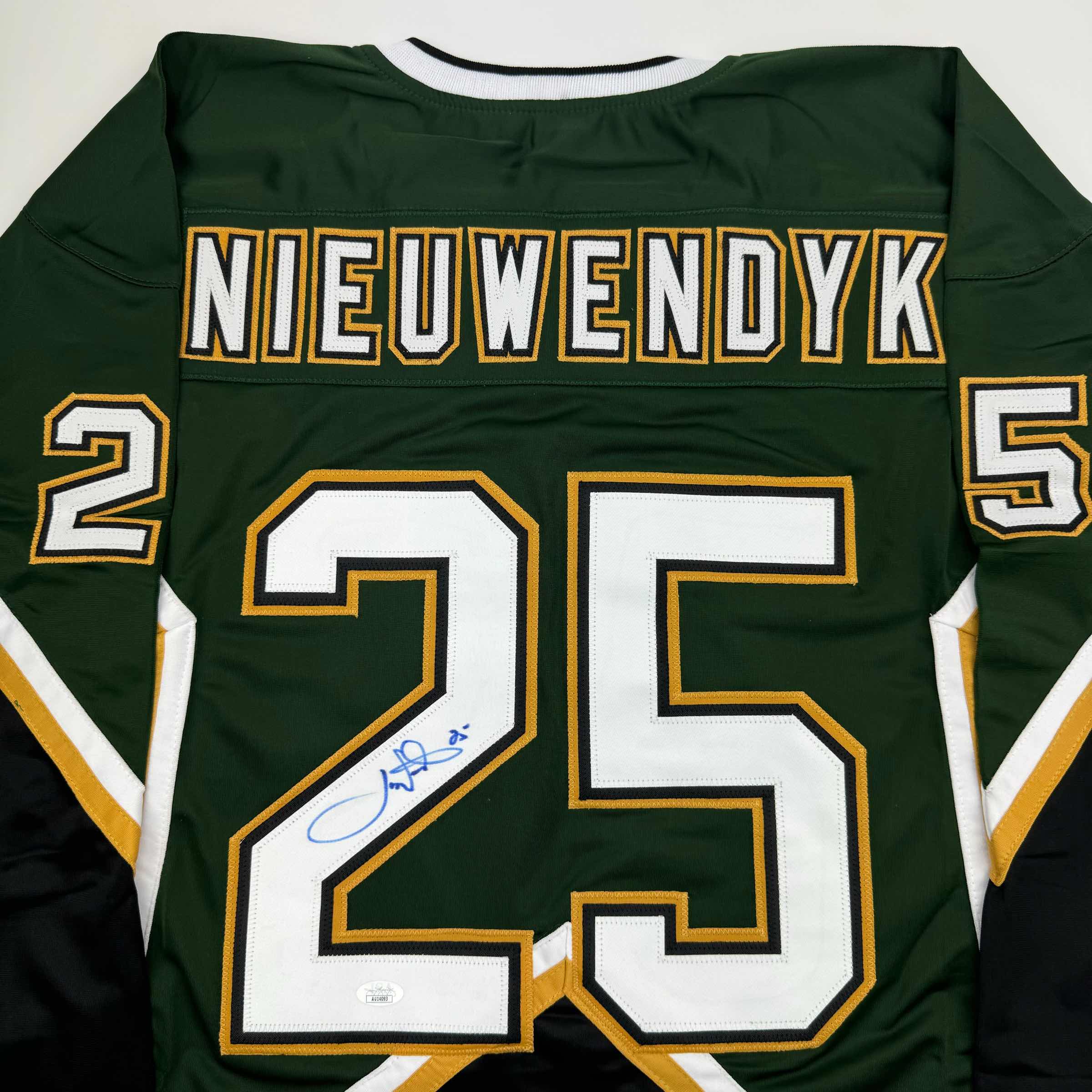 Autographed/Signed Joe Nieuwendyk Dallas Green Hockey Jersey JSA COA - Image 2
