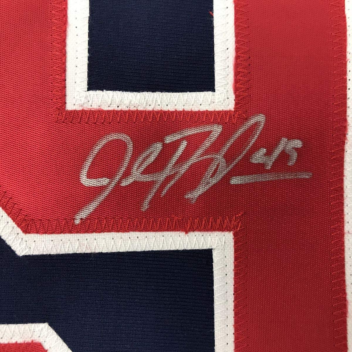 Autographed/Signed John Rocker Atlanta Blue Baseball Jersey PSA/DNA COA - Image 3