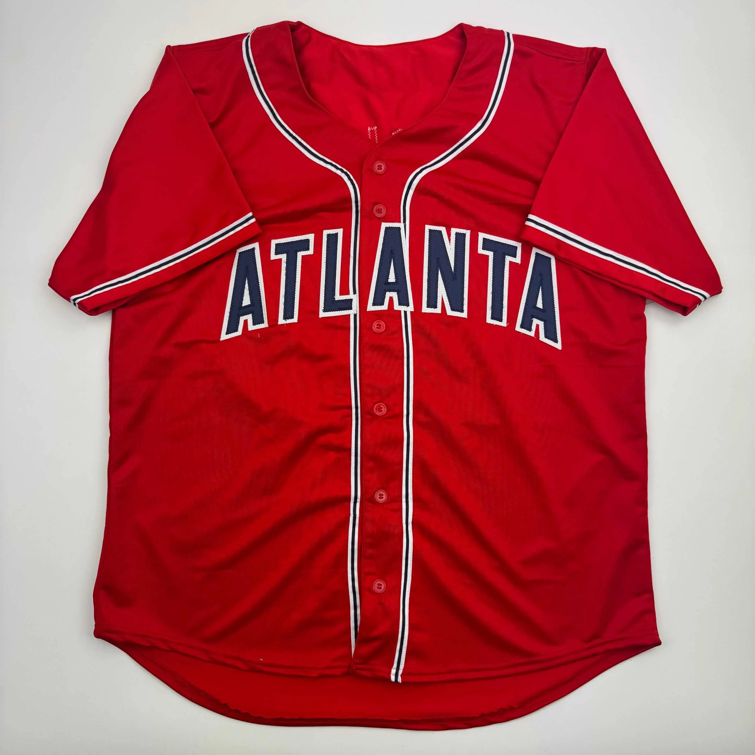 Autographed/Signed John Smoltz Atlanta Red Baseball Jersey Beckett BAS COA - Image 4