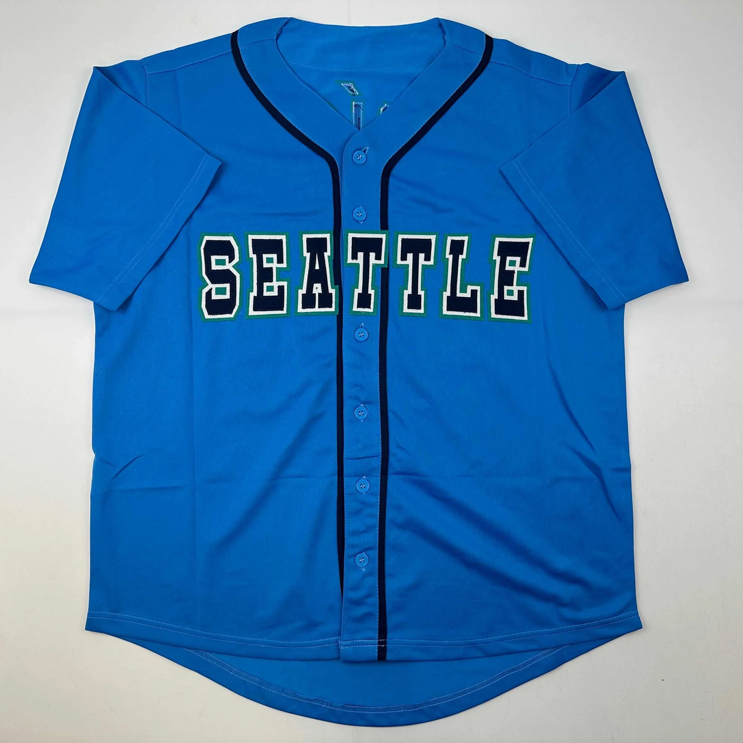 Autographed/Signed Julio Rodriguez Seattle Light Blue Baseball Jersey JSA COA - Image 4