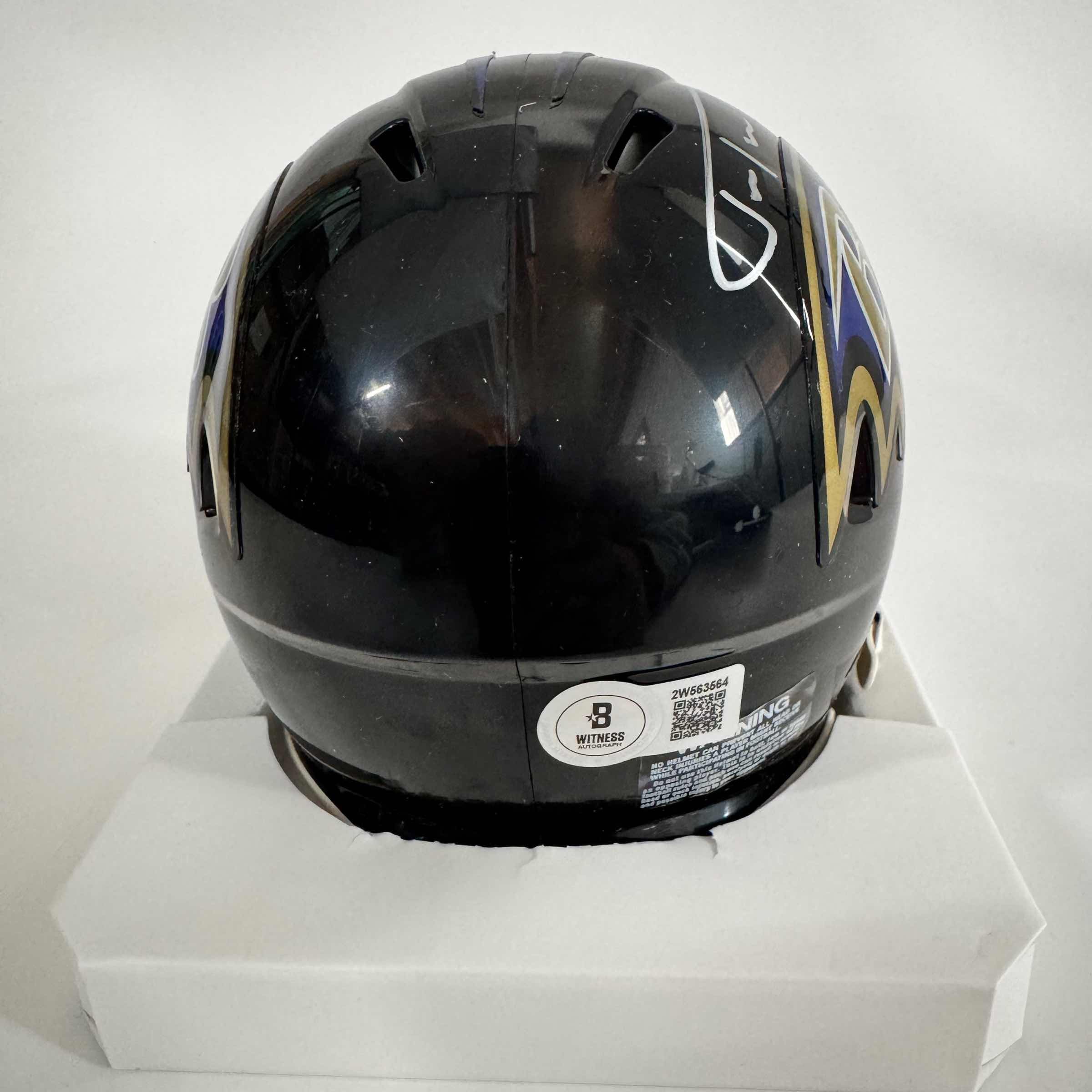 Autographed/Signed Justin Tucker Baltimore Ravens Mini Football Helmet Beckett BAS COA - Image 3