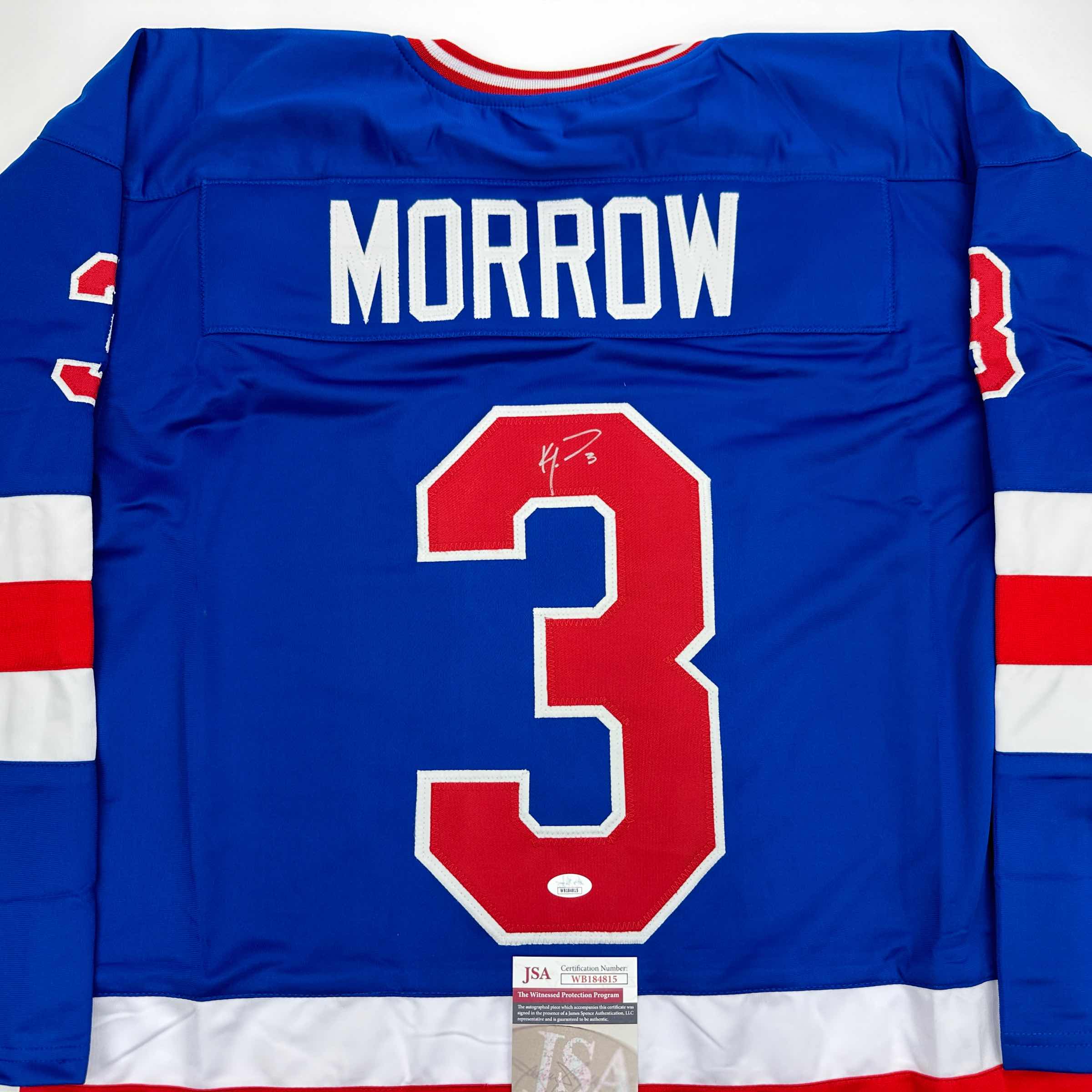 Autographed/Signed Ken Morrow Blue Team USA Miracle On Ice 1980 Hockey Jersey JSA COA - Image 2