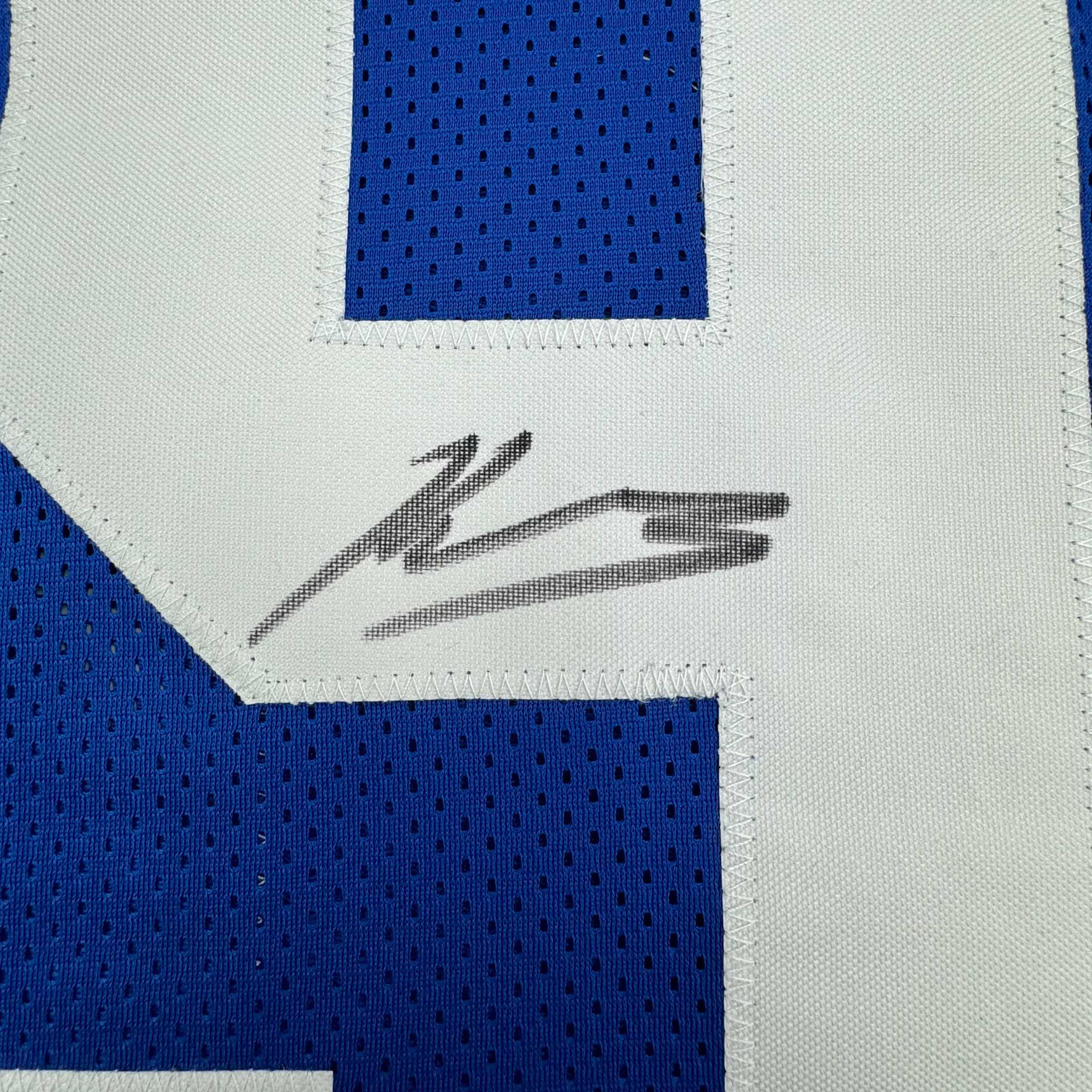 Autographed/Signed Kenneth Walker Seattle Retro Blue Football Jersey Beckett BAS COA - Image 3