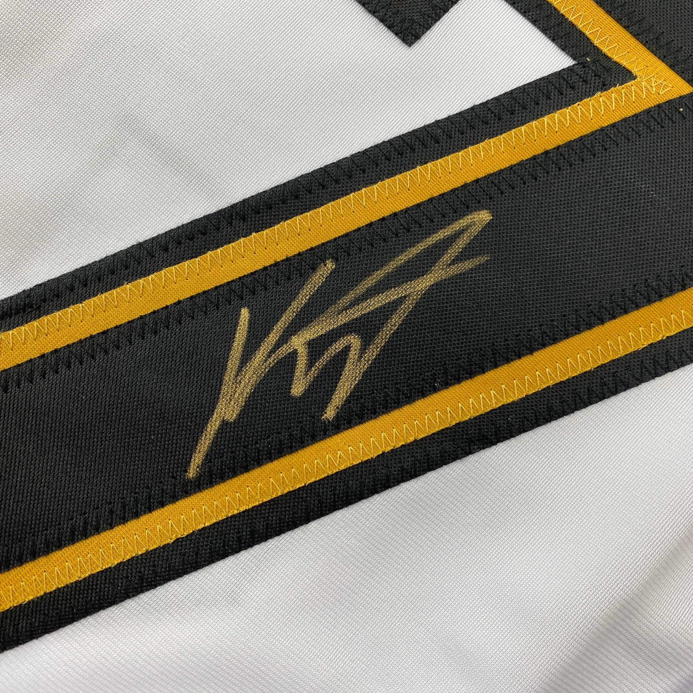Autographed/Signed Kirill Kaprizov Minnesota White/Gold Hockey Jersey Beckett BAS COA - Image 3