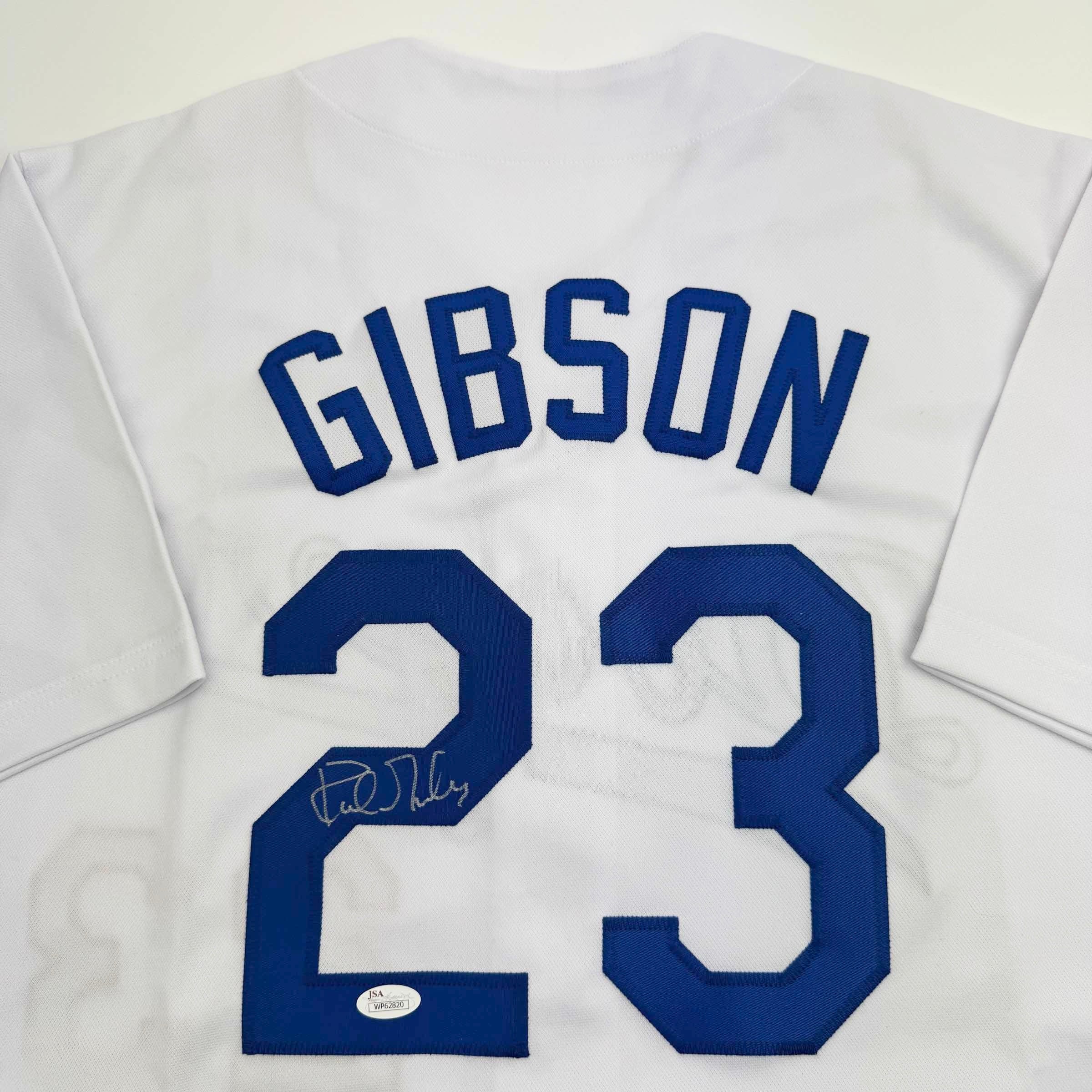 Autographed/Signed Kirk Gibson Los Angeles LA White Baseball Jersey JSA COA - Image 2