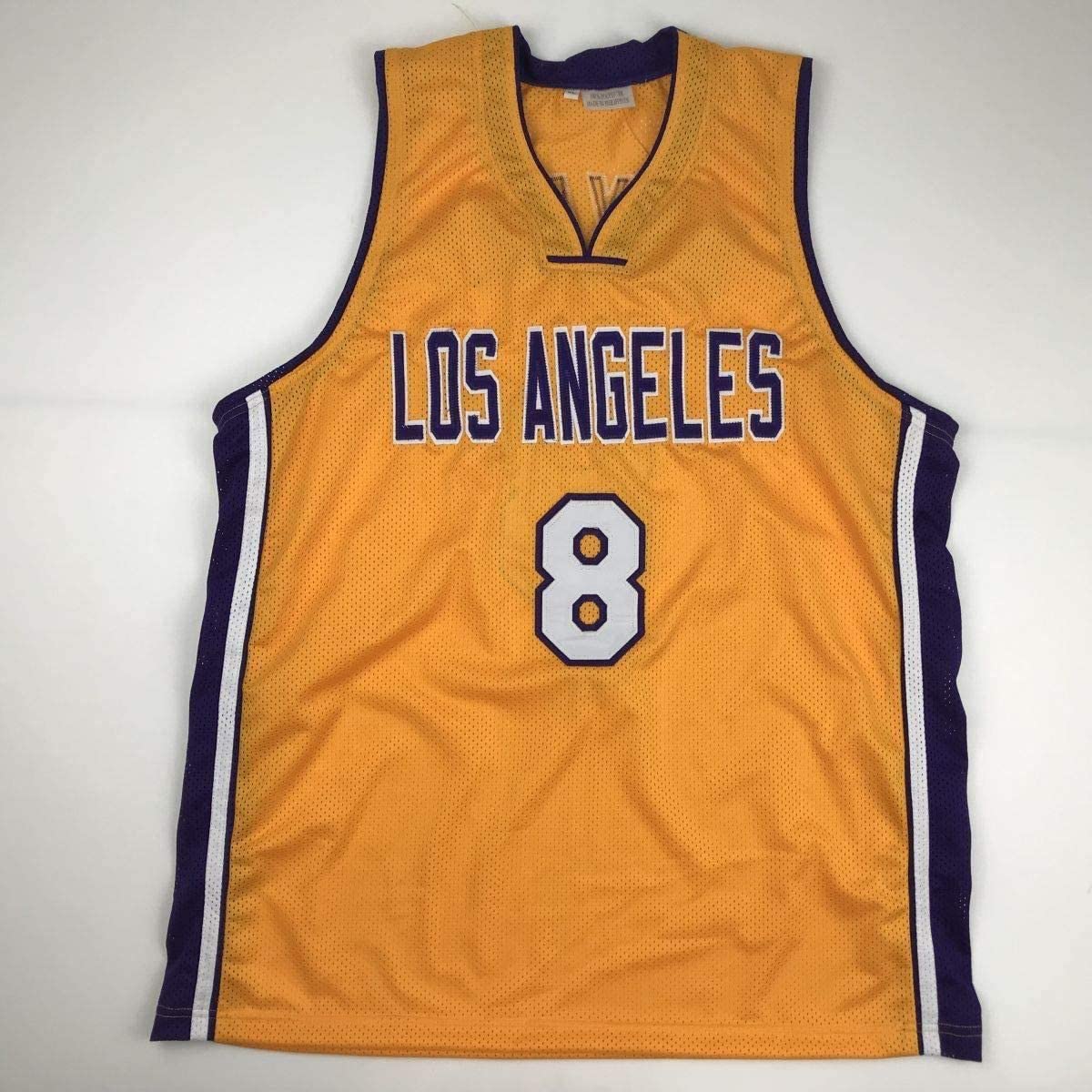 Autographed/Signed Kobe Bryant #8 Los Angeles Yellow Basketball Jersey PSA/DNA COA - Image 4