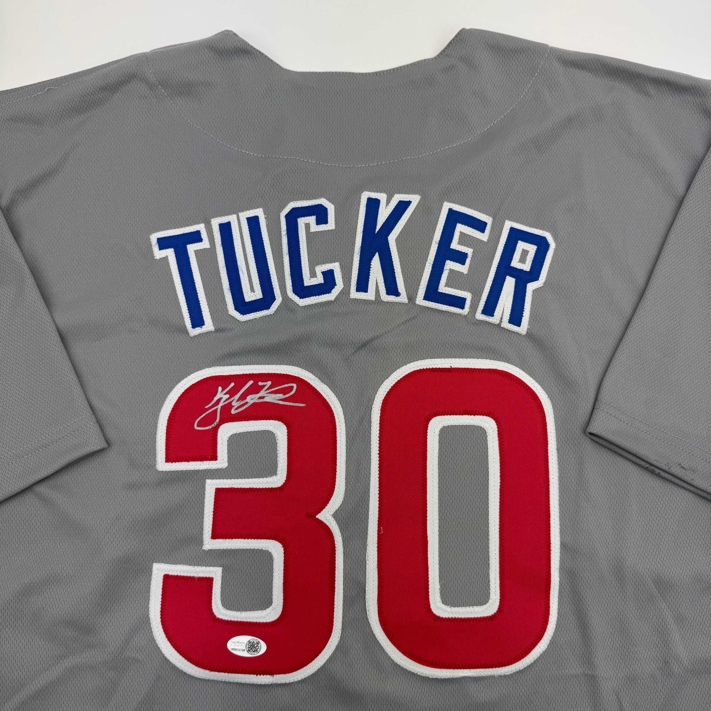 Autographed/Signed Kyle Tucker Chicago Grey Baseball Jersey JSA COA - Image 2