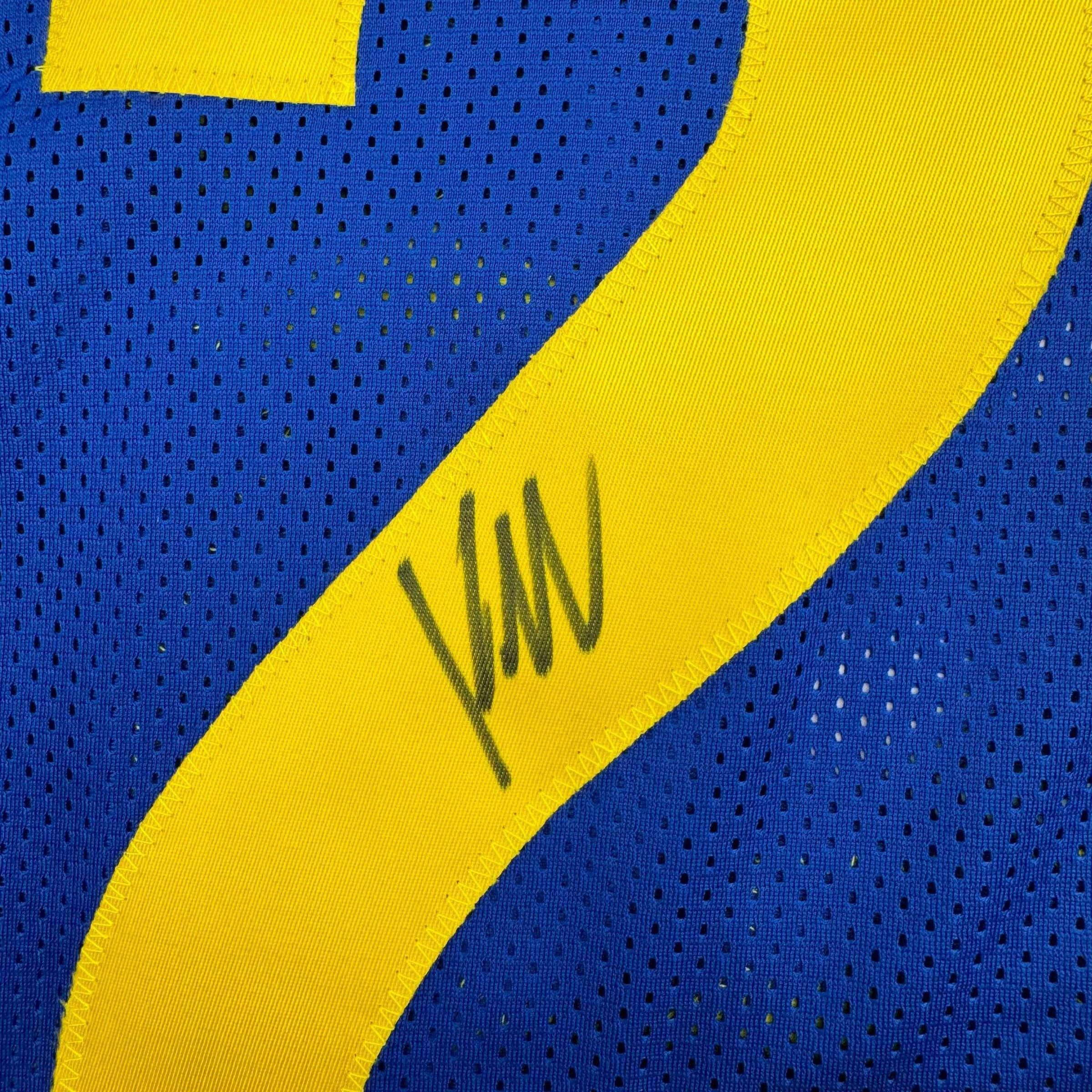 Autographed/Signed Kyren Williams Los Angeles LA Blue Football Jersey Beckett BAS COA #2 - Image 3