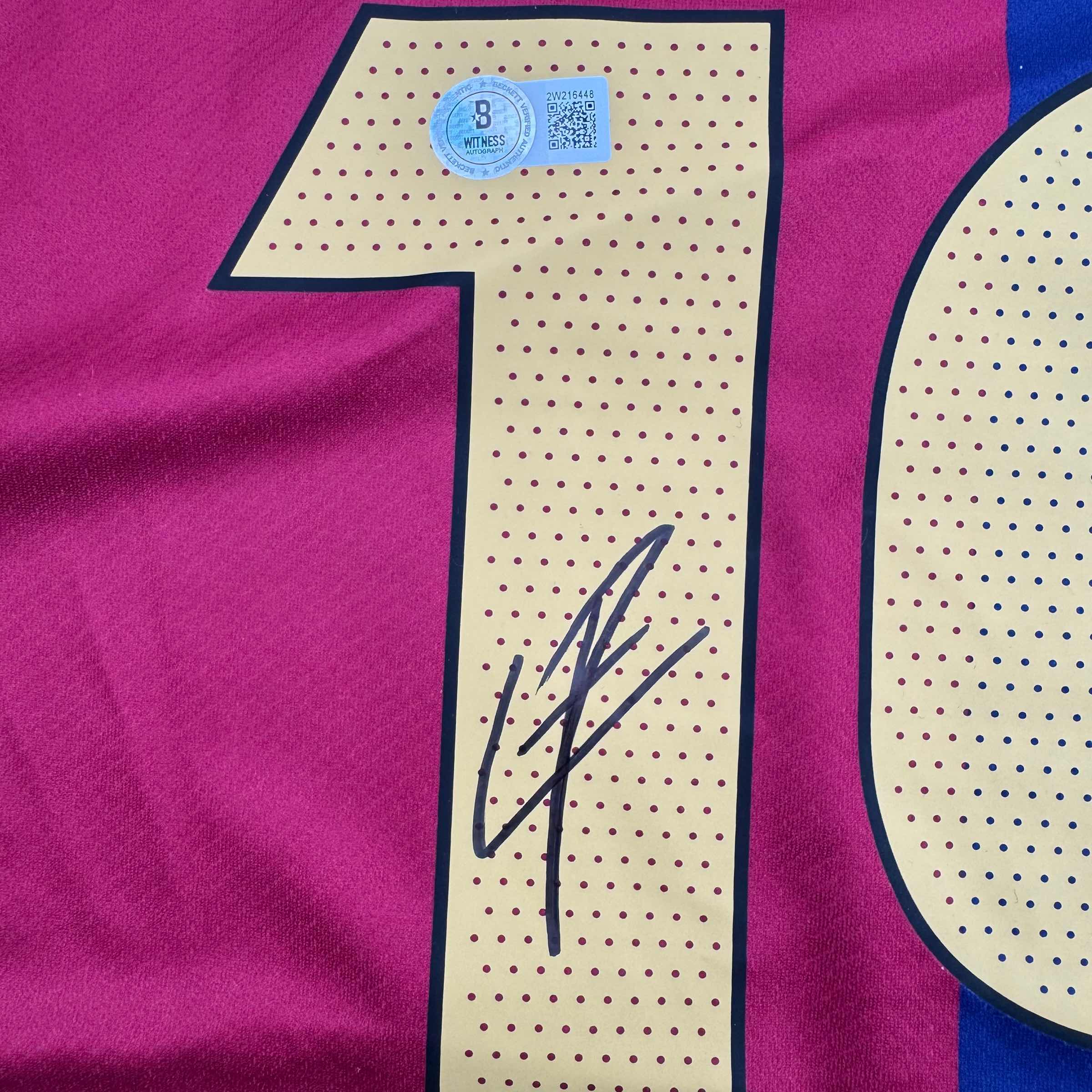 Autographed/Signed Lamine Yamal FC Barcelona Blue Soccer Jersey Beckett BAS COA - Image 3