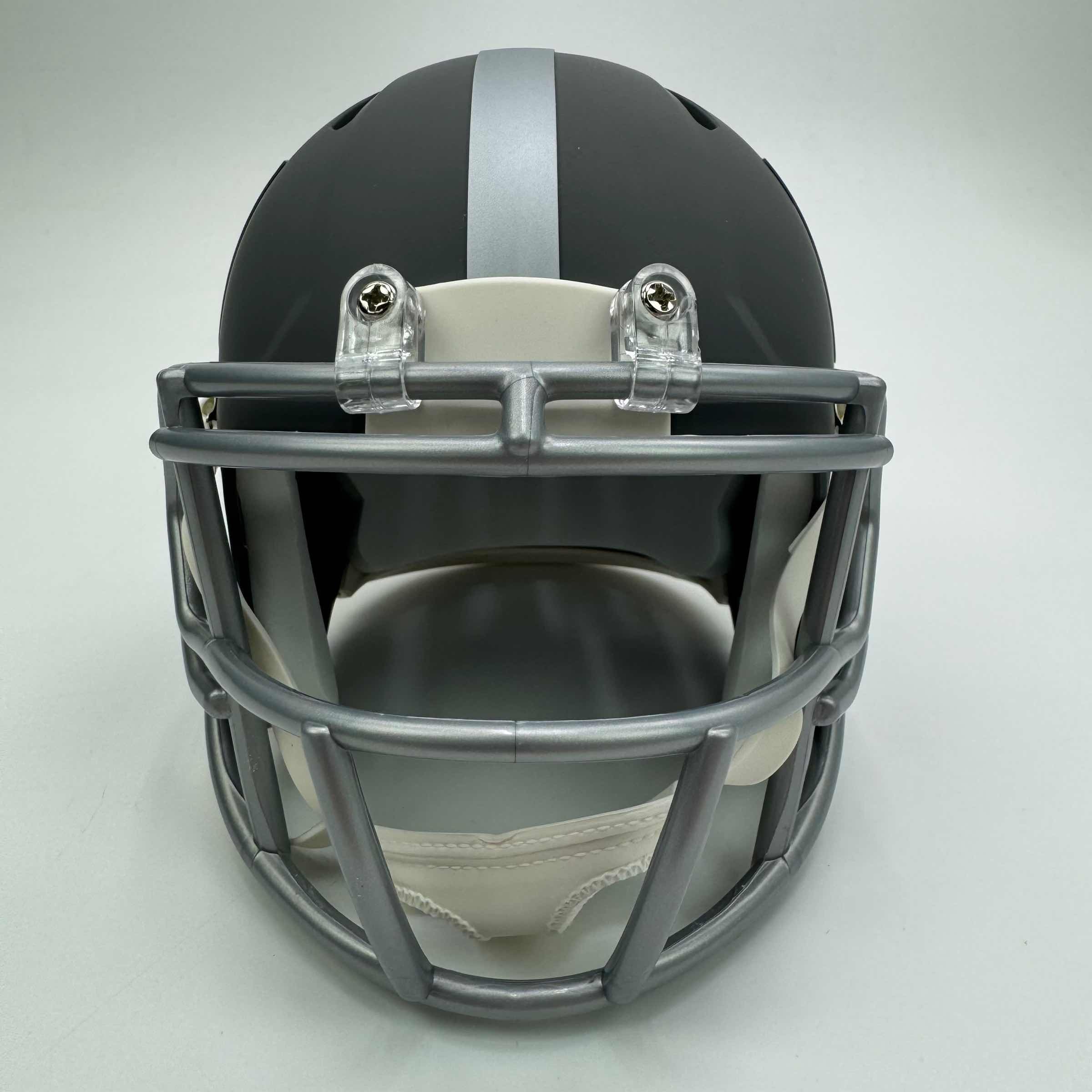 Autographed/Signed Lawrence Taylor New York Giants Silver Mini Football Helmet Beckett BAS COA - Image 3