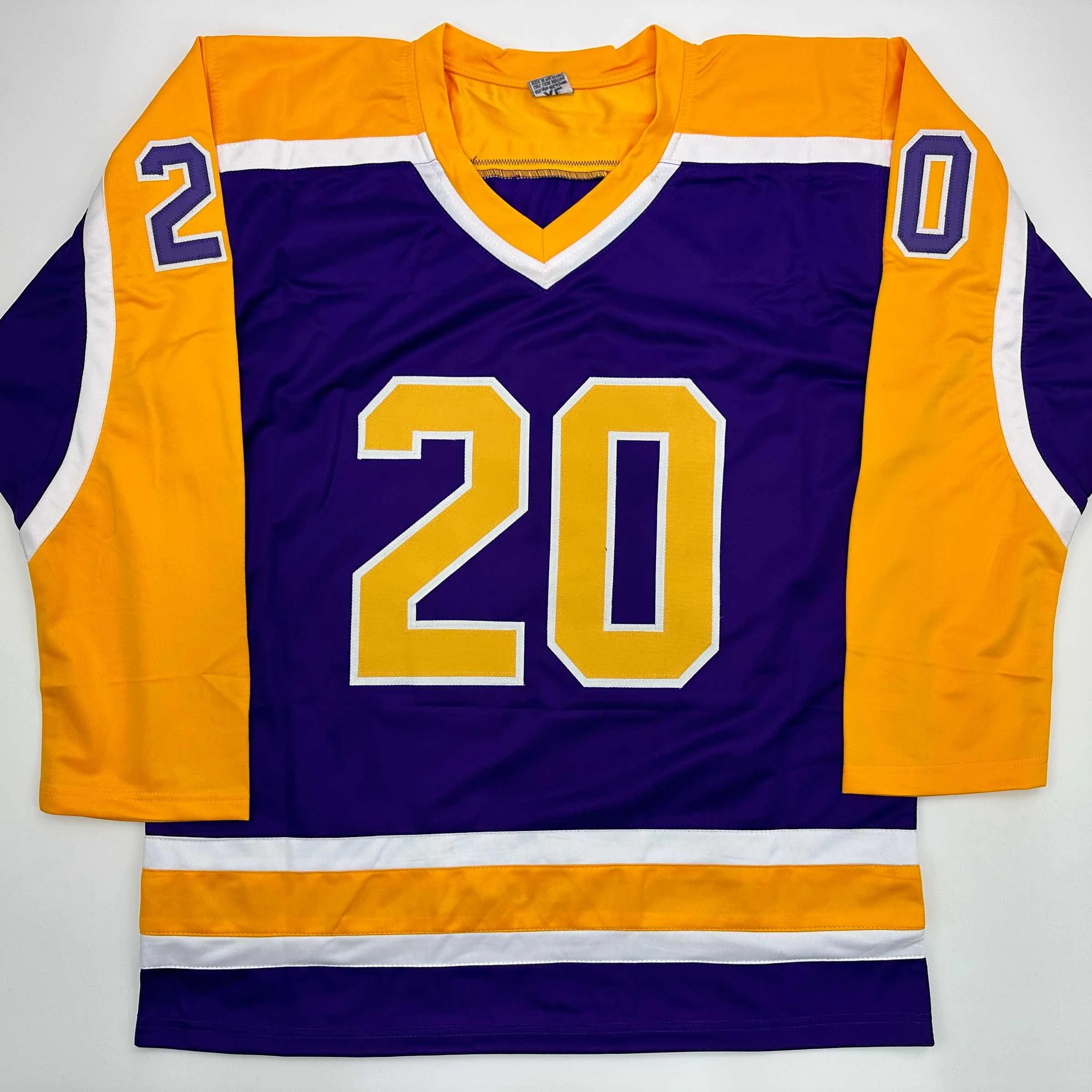 Autographed/Signed Luc Robitaille HOF 09 Los Angeles LA Purple Hockey Jersey JSA COA - Image 4