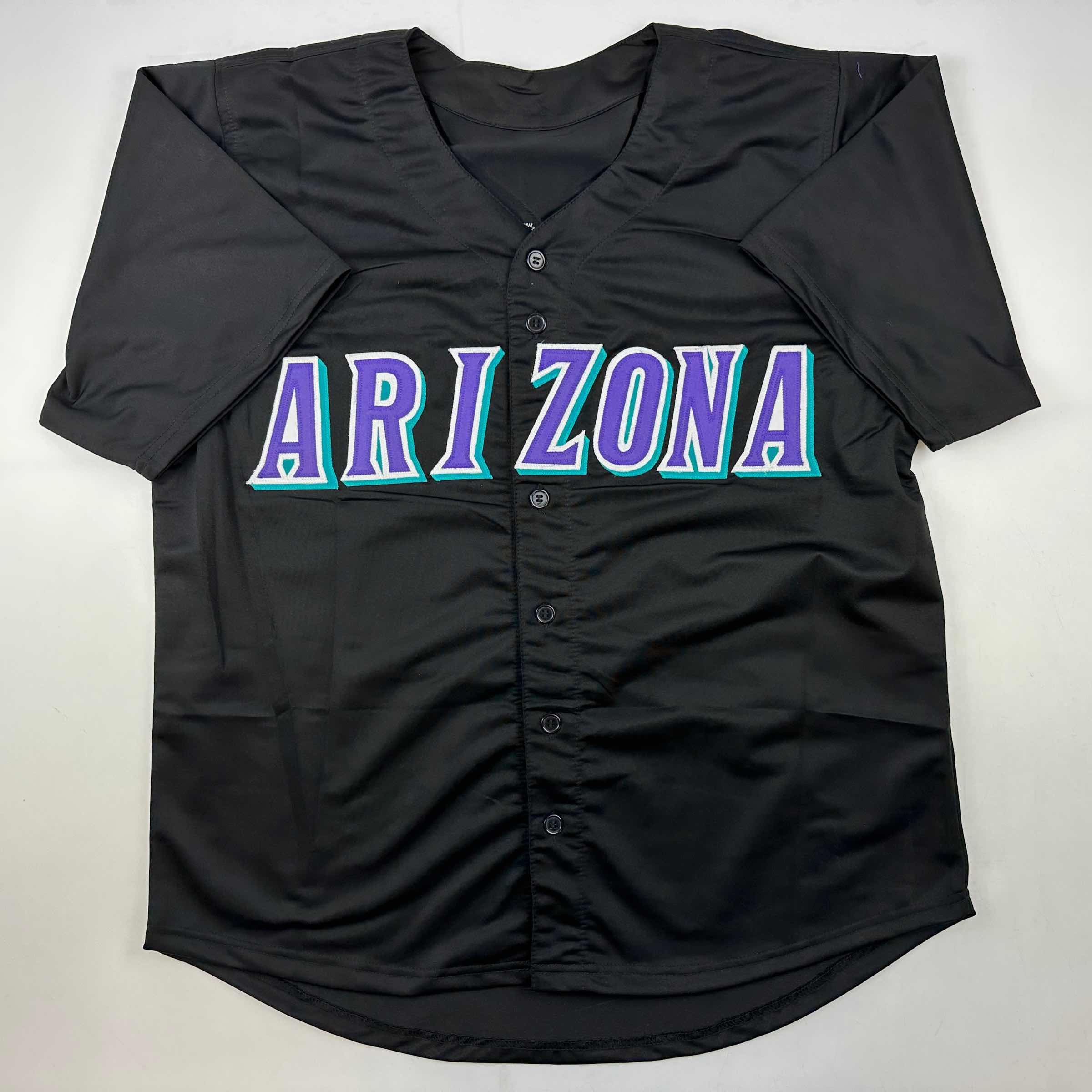 Autographed/Signed Luis Gonzalez Arizona Black Baseball Jersey JSA COA - Image 4