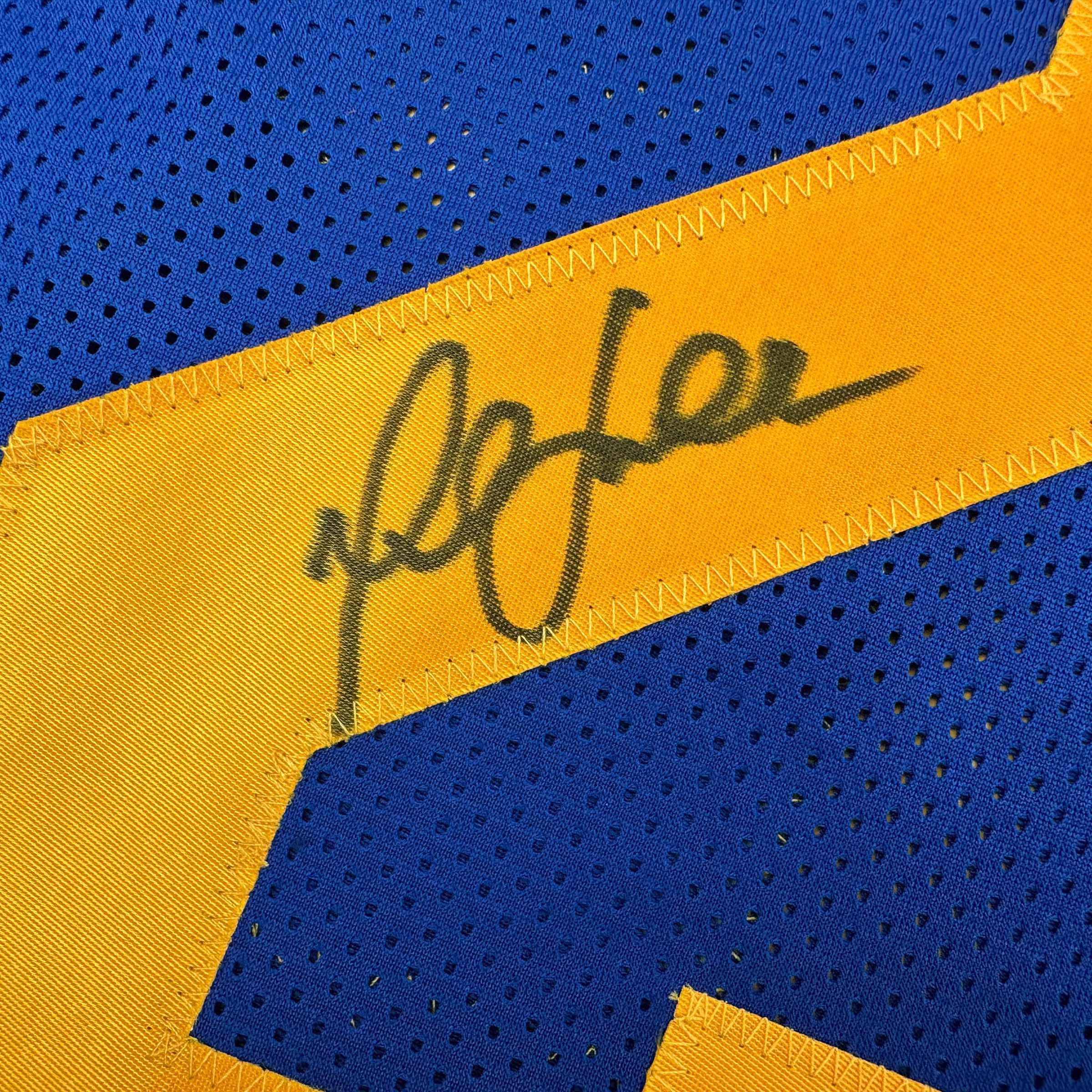 Autographed/Signed Marshall Faulk St. Louis Blue Football Jersey Beckett BAS COA - Image 3