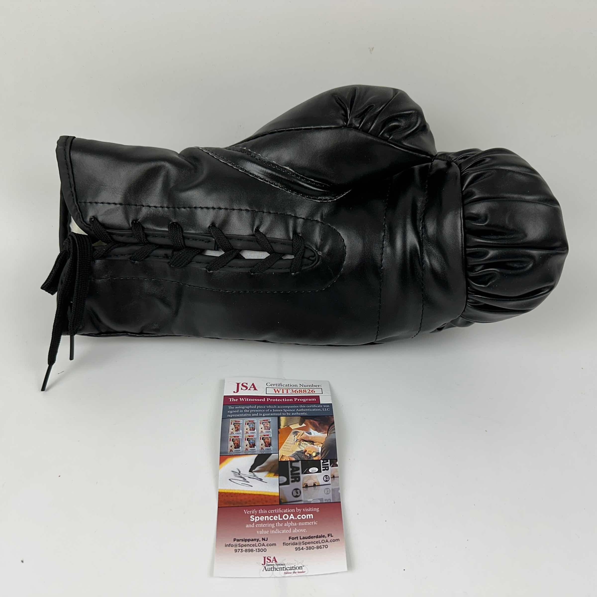 Autographed/Signed Michael Jinx Spinks Black Everlast Boxing Glove JSA COA - Image 2