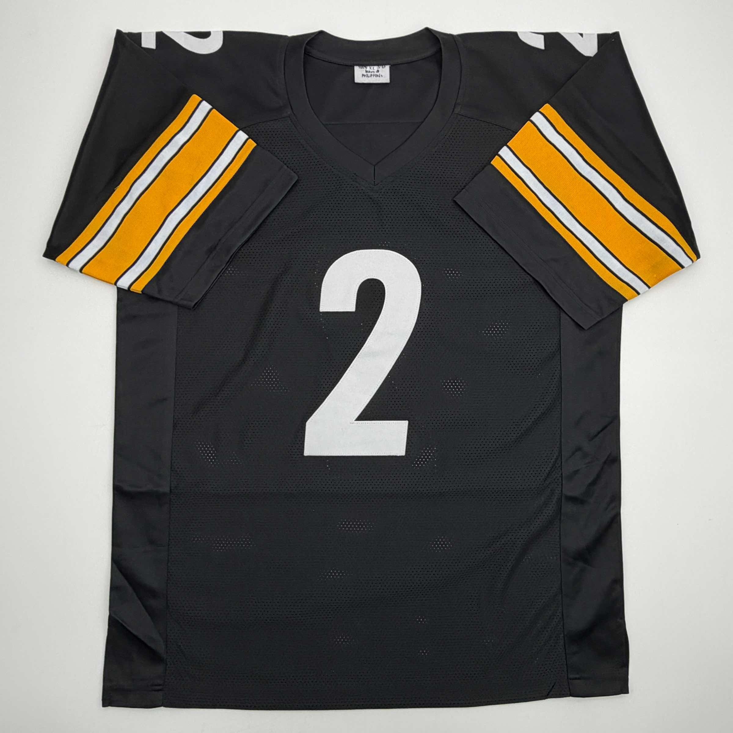 Autographed/Signed Michael Mike Vick Pittsburgh Black Football Jersey Beckett BAS COA - Image 4