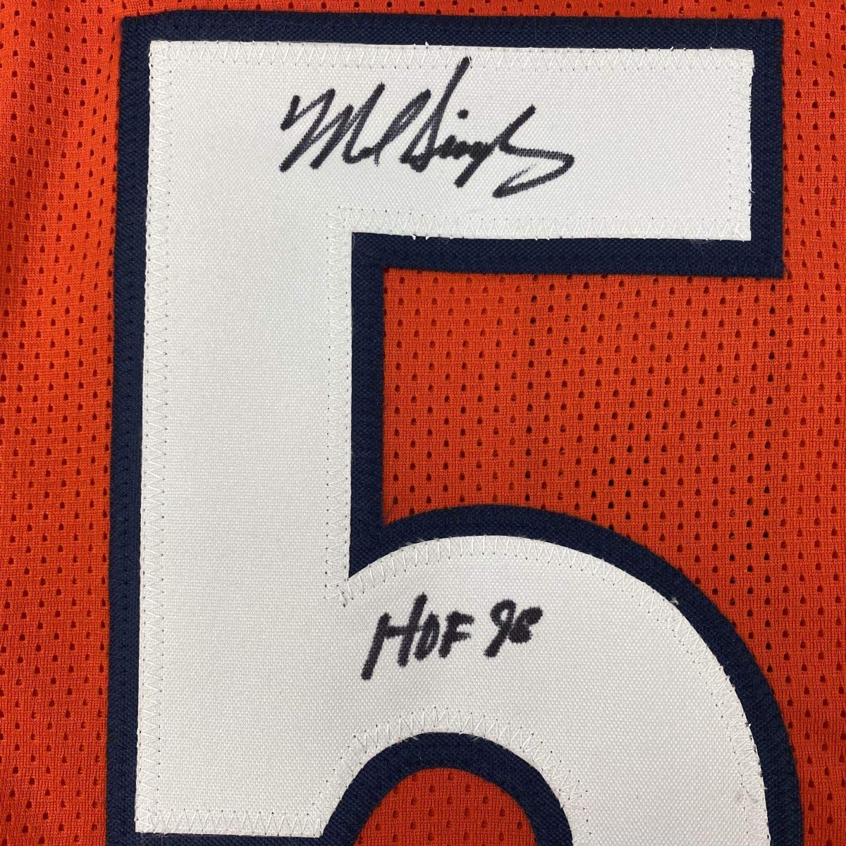 Autographed/Signed Mike Singletary HOF 98 Chicago Orange Football Jersey JSA COA - Image 3