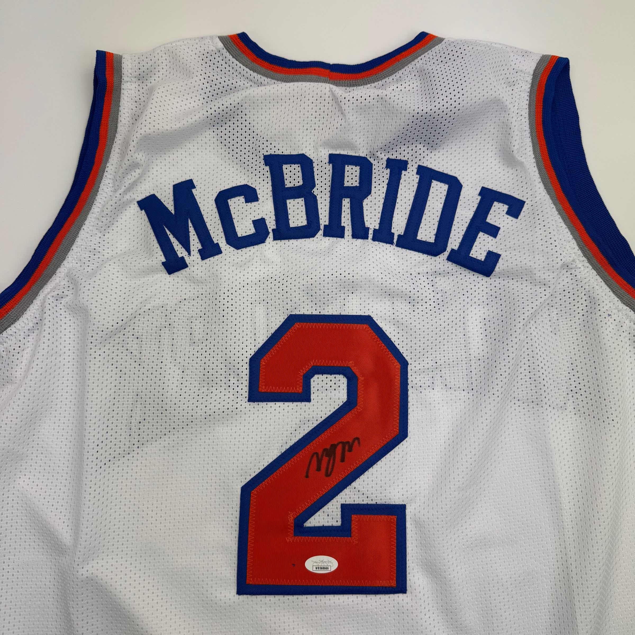 Autographed/Signed Miles Deuce McBride New York White Basketball Jersey JSA COA - Image 2